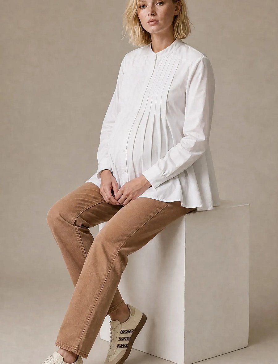 Cache Coeur - MATERNITY JEANS ISAE - camel - 5