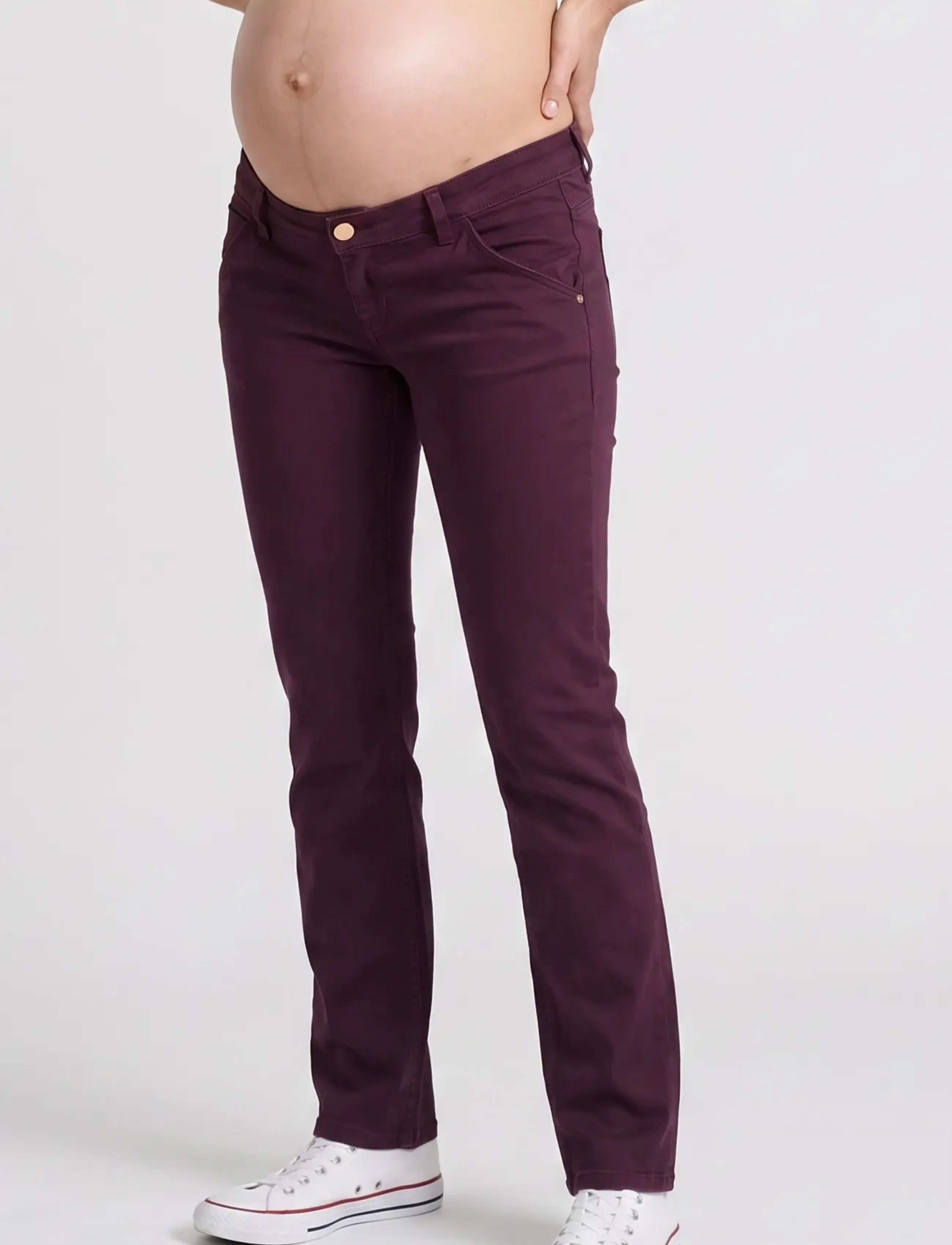 Cache Coeur MATERNITY JEANS ISAE - Jeans - PLUM / burgundy