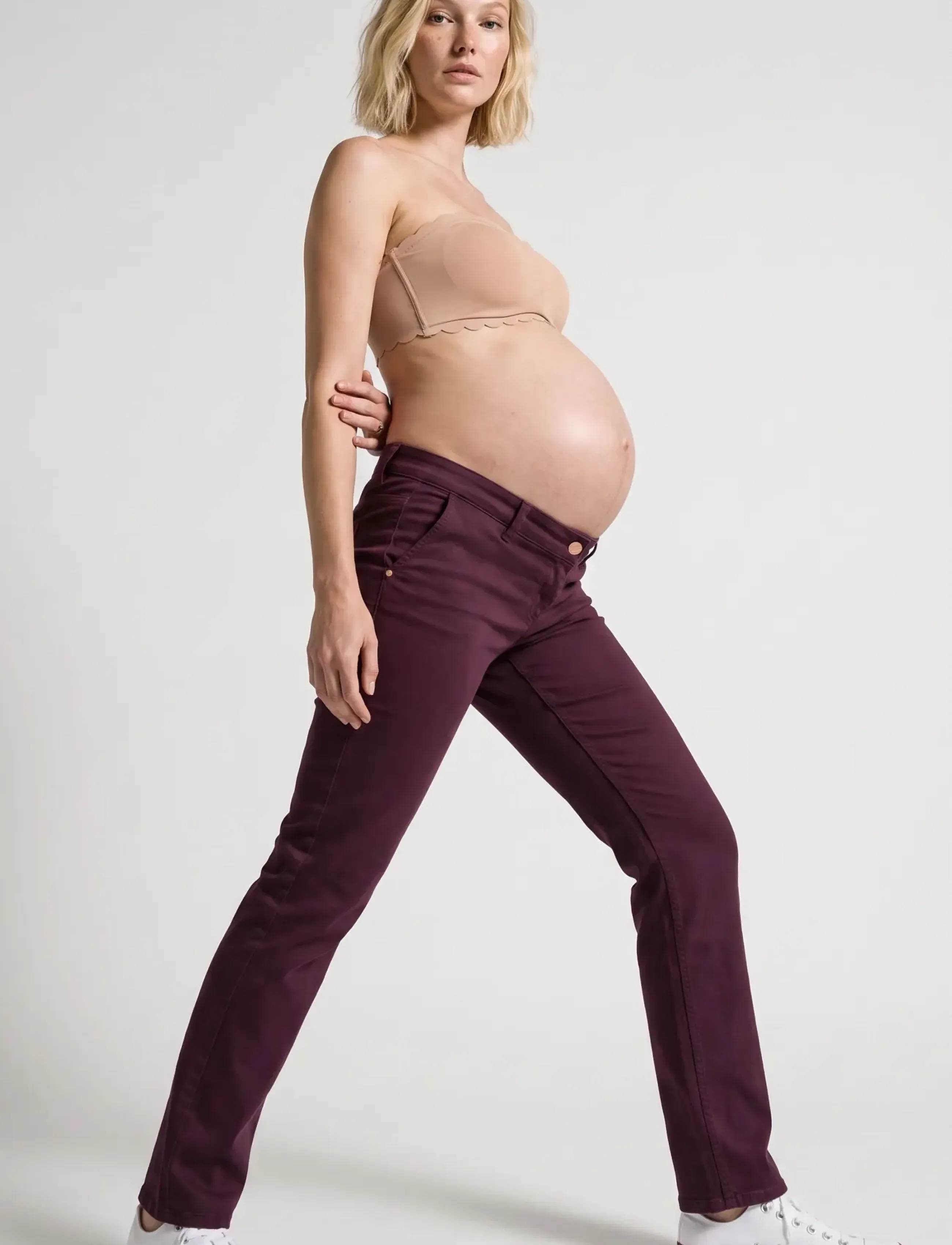 Cache Coeur - MATERNITY JEANS ISAE - nederdelar - plum - 4