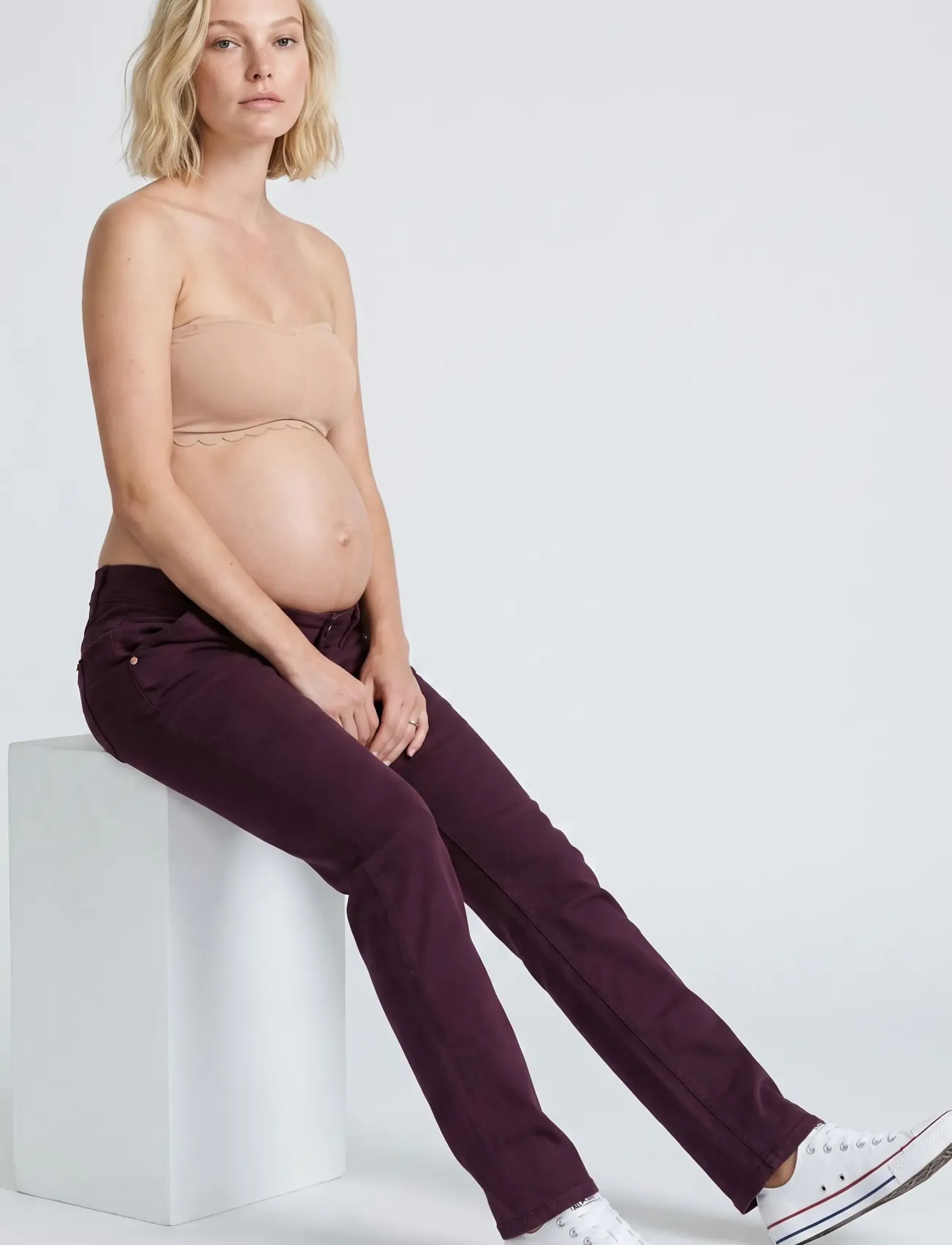 Cache Coeur - MATERNITY JEANS ISAE - nederdelar - plum - 5