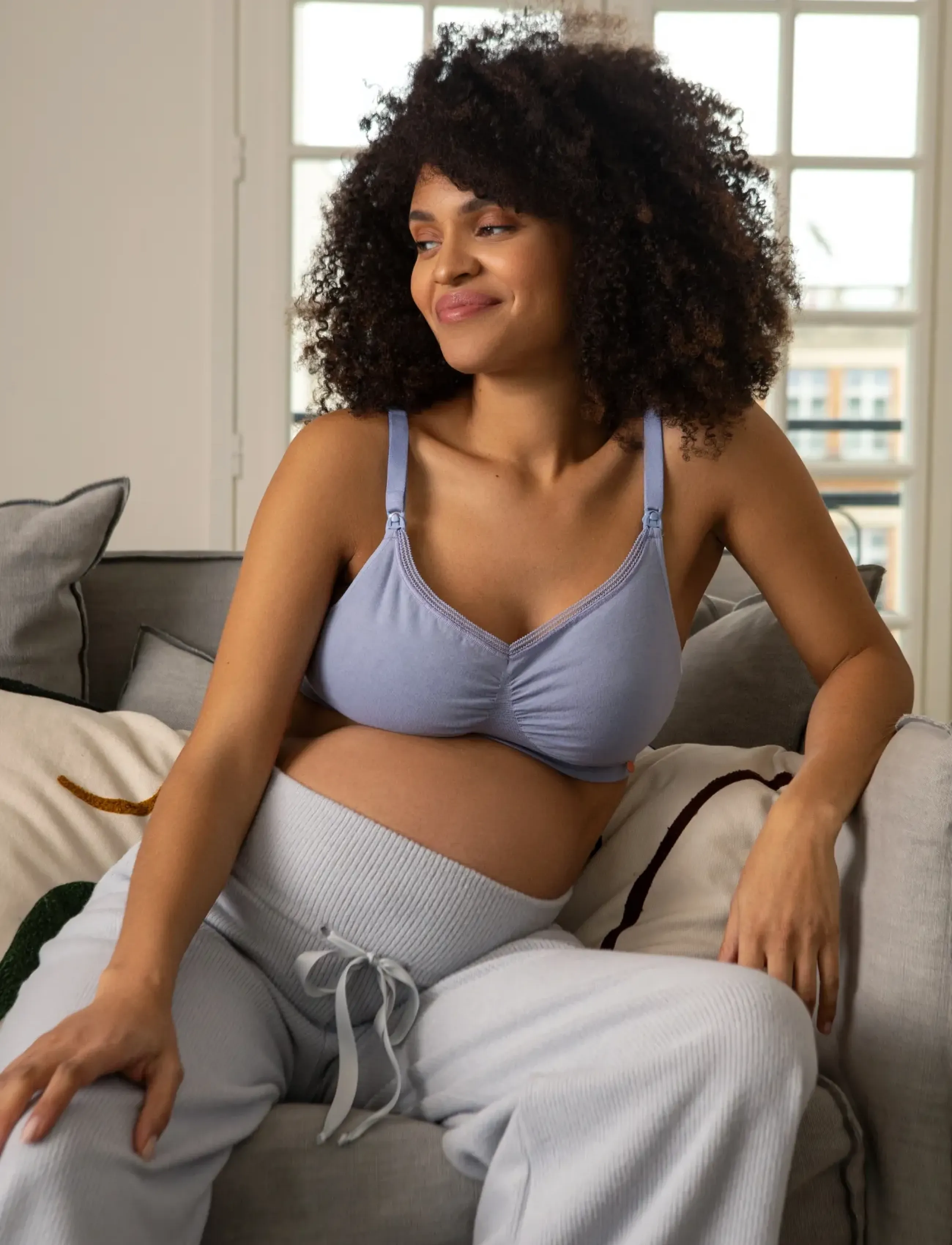 Cache Coeur - Maternity and nursing bra ORGANIC - undertøj - sky blue - 5