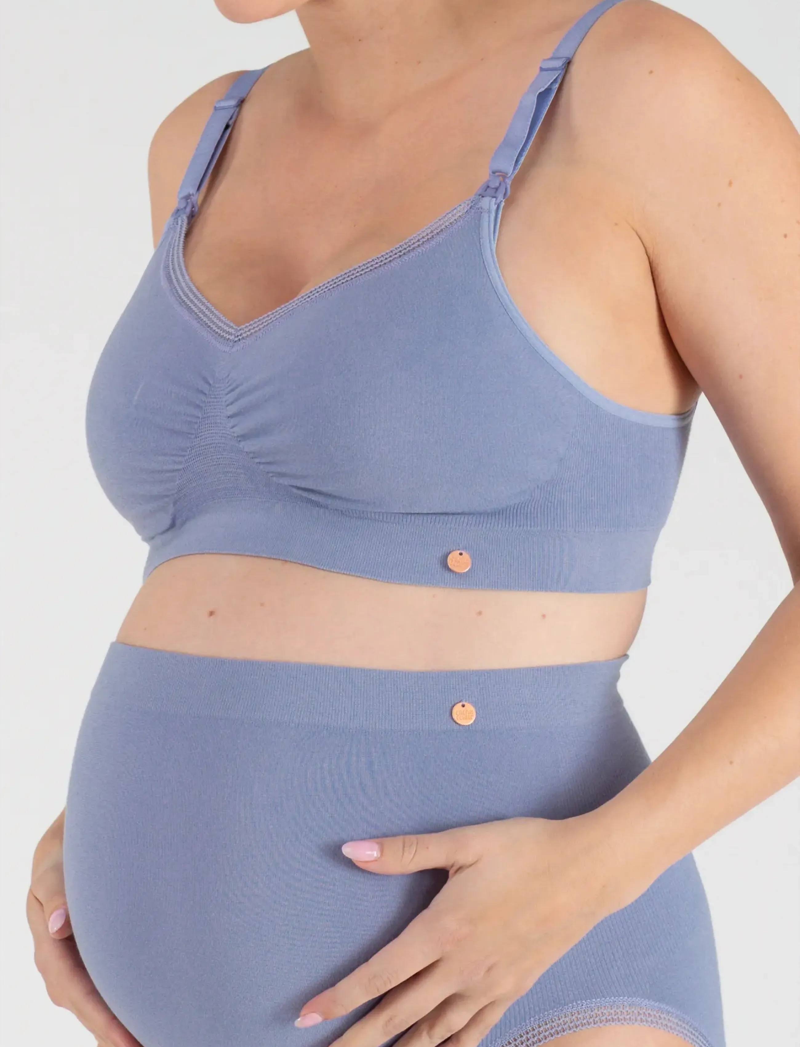 Cache Coeur Maternity And Nursing Bra Organic, S, Bras & Oberteile, Blau - Bras, Frauen