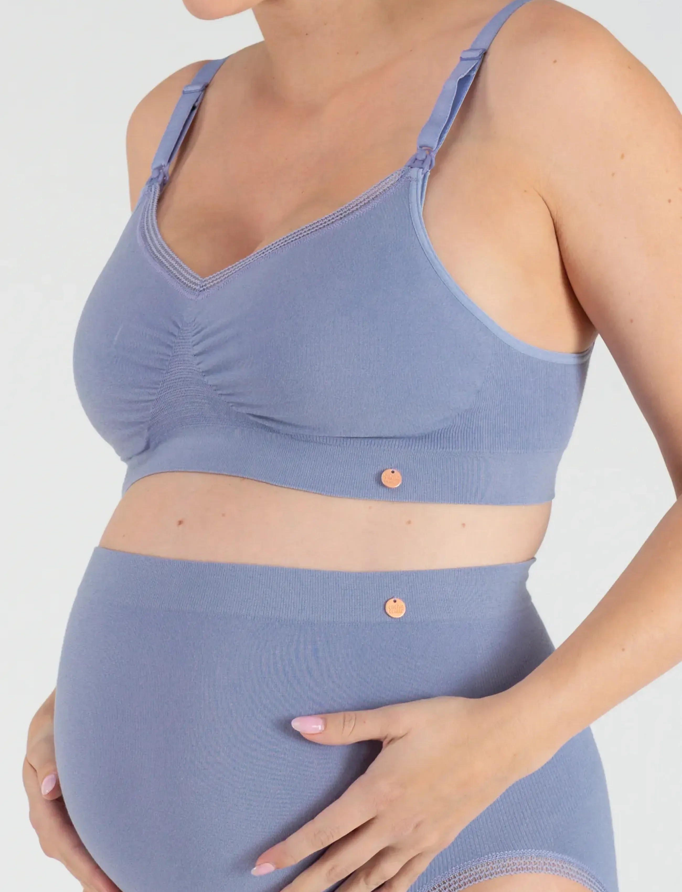 Cache Coeur Maternity And Nursing Bra Organic, XL, Bras & Oberteile, Blau - Bras, Frauen