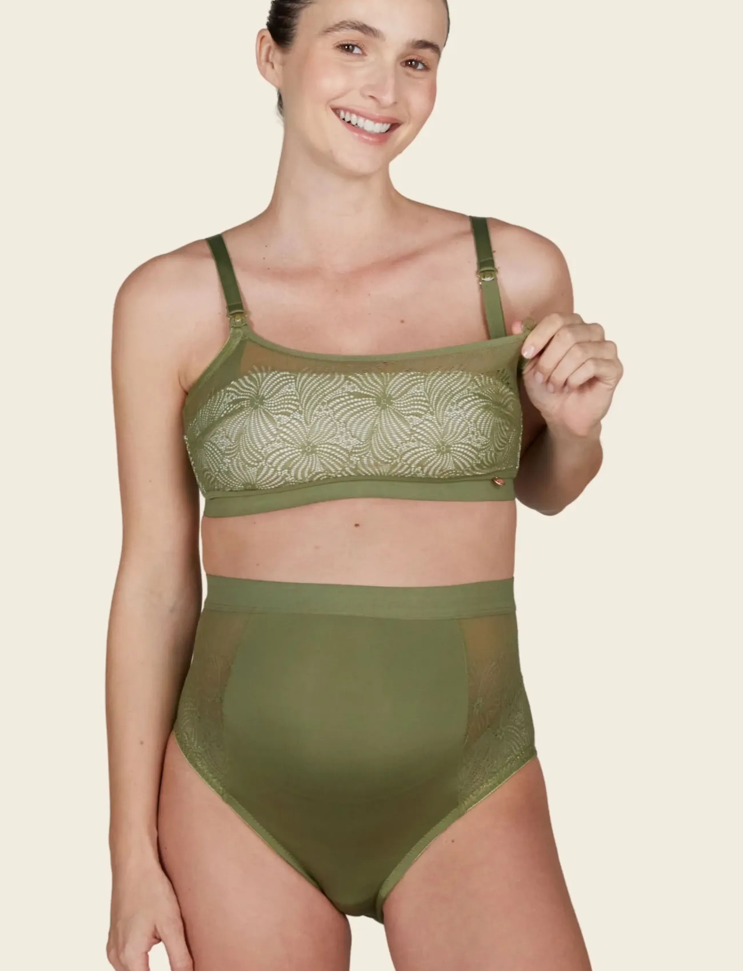 Cache Coeur - Maternity and nursing bra DAHLIA - graviditetsprodukter - khaki - 4