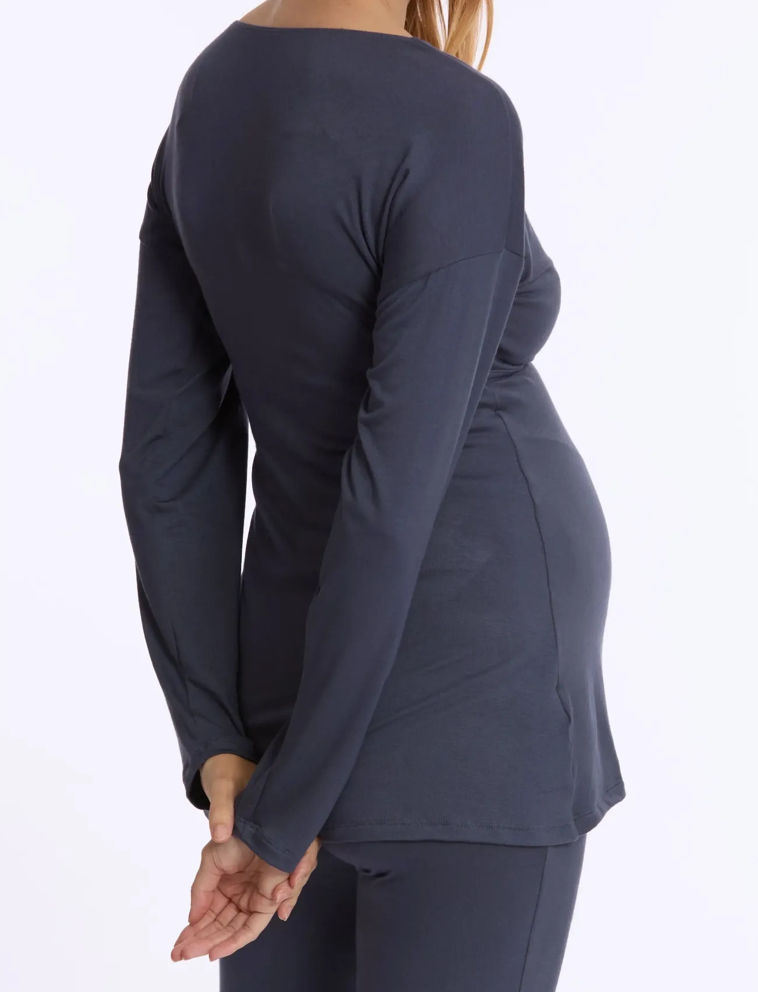 Cache Coeur - Maternity and nursing long sleeves t-shirt Louna - overdele - midnight blue - 3