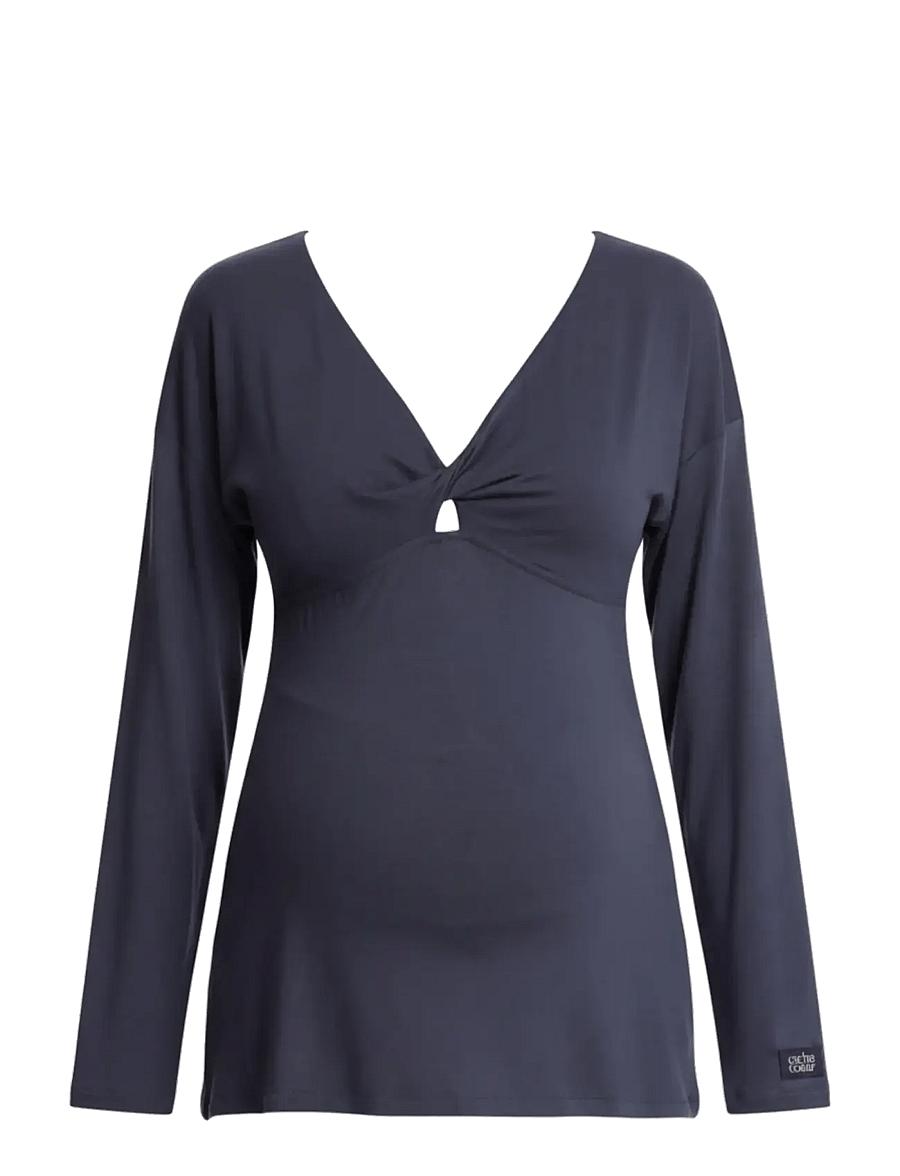 Cache Coeur - Maternity and nursing long sleeves t-shirt Louna - overdeler - midnight blue - 1