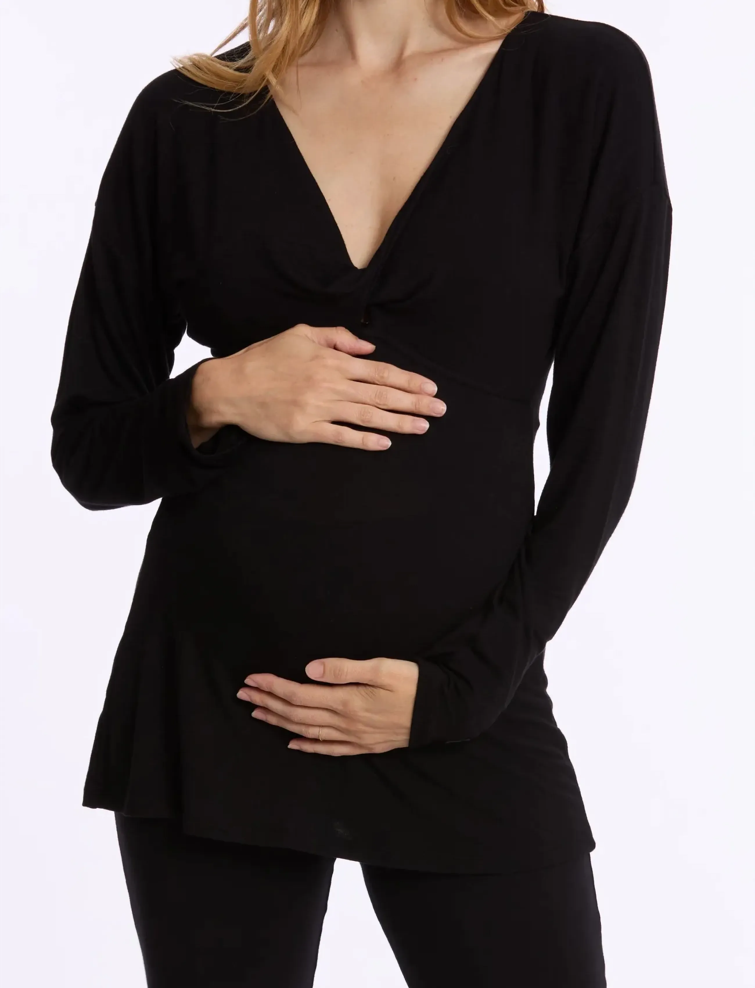 Cache Coeur Maternity And Nursing Long Sleeves T-Shirt Louna, S, T-shirts & Oberteile, Schwarz - Long-sleeved, Frauen