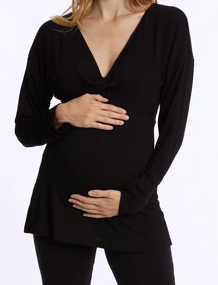 Cache Coeur - Maternity and nursing long sleeves t-shirt Louna - overdele - black - 0