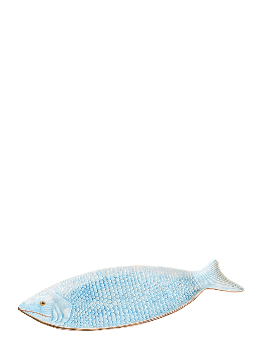 Caja Company - Fish dish turquoise, large - servierplatten - turquoise/braun - 1