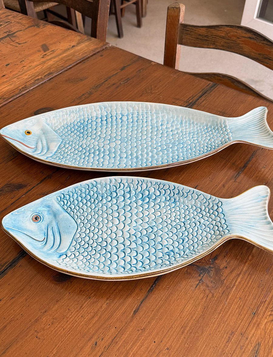 Caja Company - Fish dish turquoise, large - servierplatten - turquoise/braun - 0