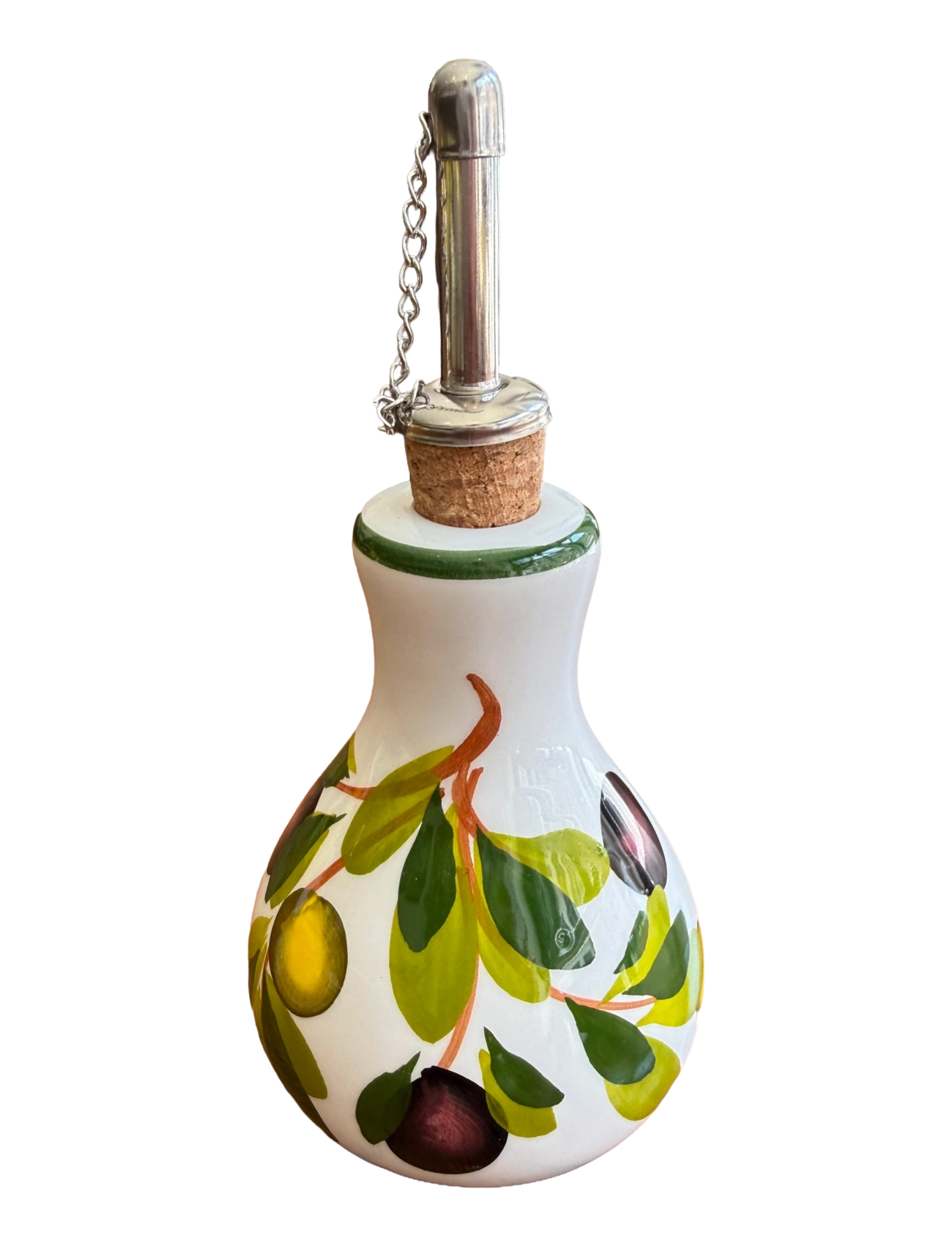 Caja Company Olive oil/vinegar w/stopper - Caja Company - WHITE/GREEN/BLACK / green