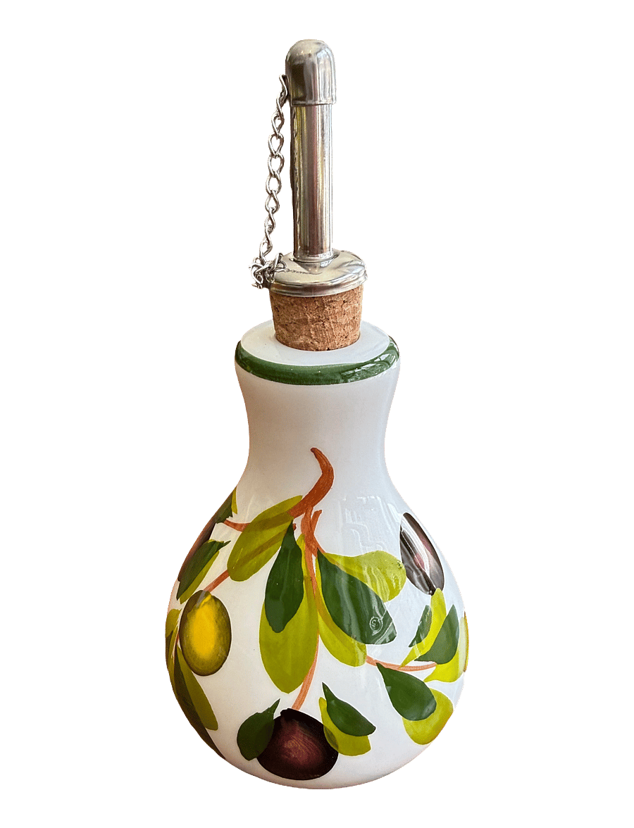 Caja Company - Olive oil/vinegar w/stopper - Öl-, essig- & dressingflaschen - white/green/black - 1