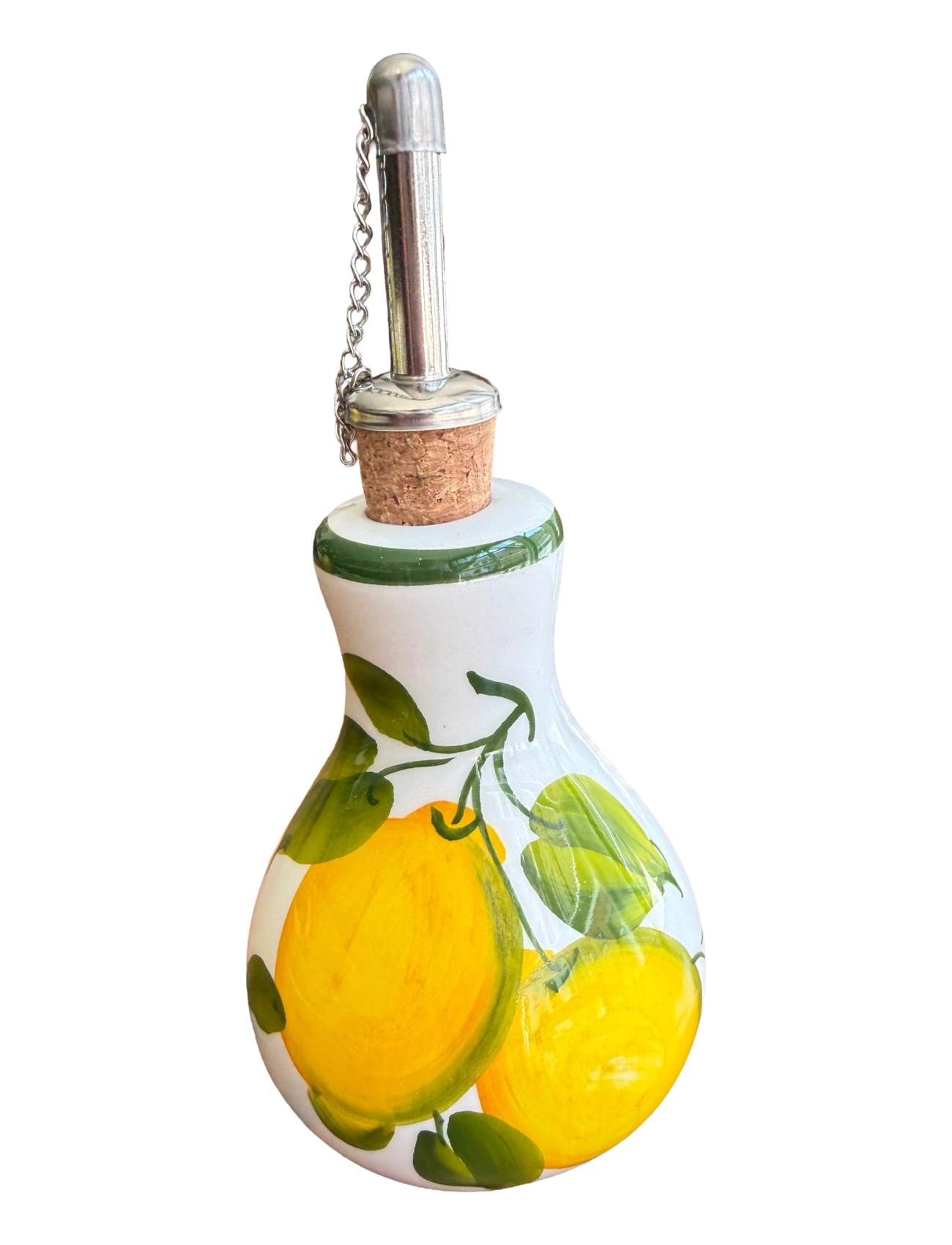 Caja Company Lemon oil/vinegar w/stopper - Caja Company - WHITE/YELLOW/GREEN / yellow