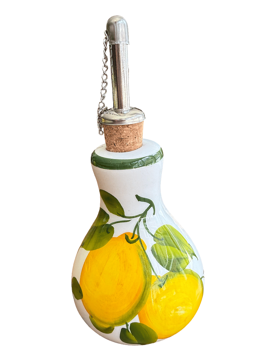 Caja Company - Lemon oil/vinegar w/stopper - Öl-, essig- & dressingflaschen - white/yellow/green - 0