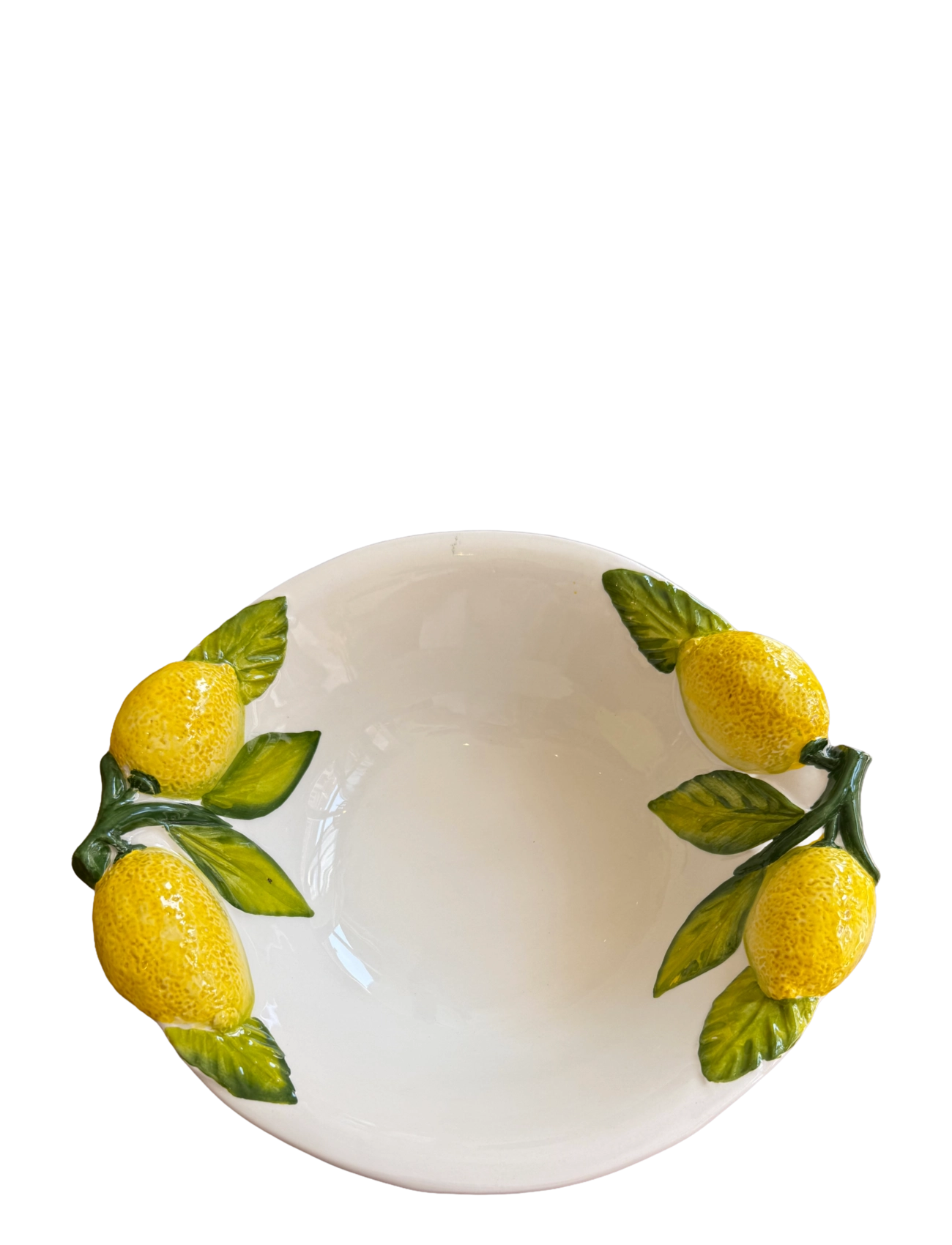 Caja Company Lemon bowl, medium - Caja Company - WHITE/YELLOW/GREEN / white