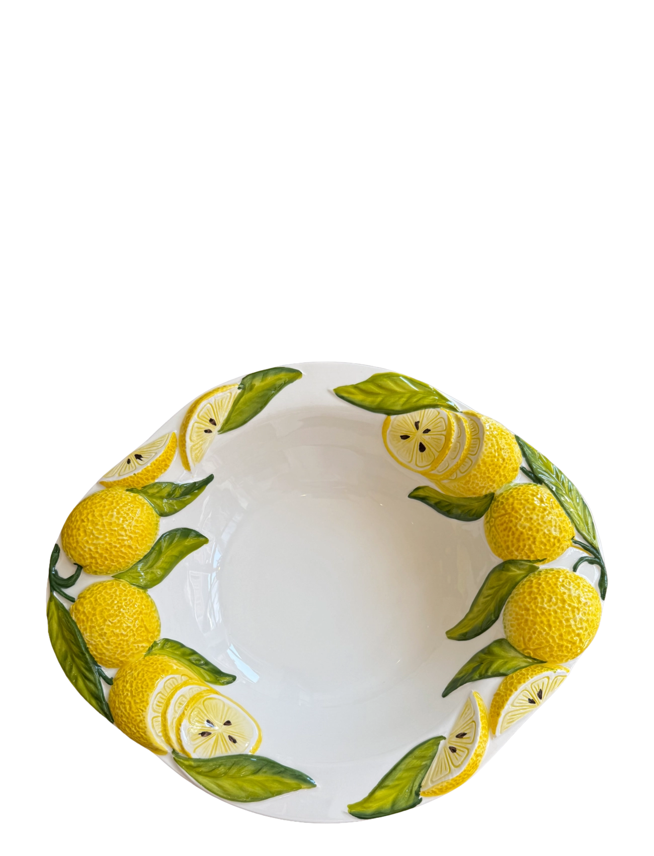 Caja Company Lemon bowl, large - Caja Company - WHITE/YELLOW/GREEN / yellow