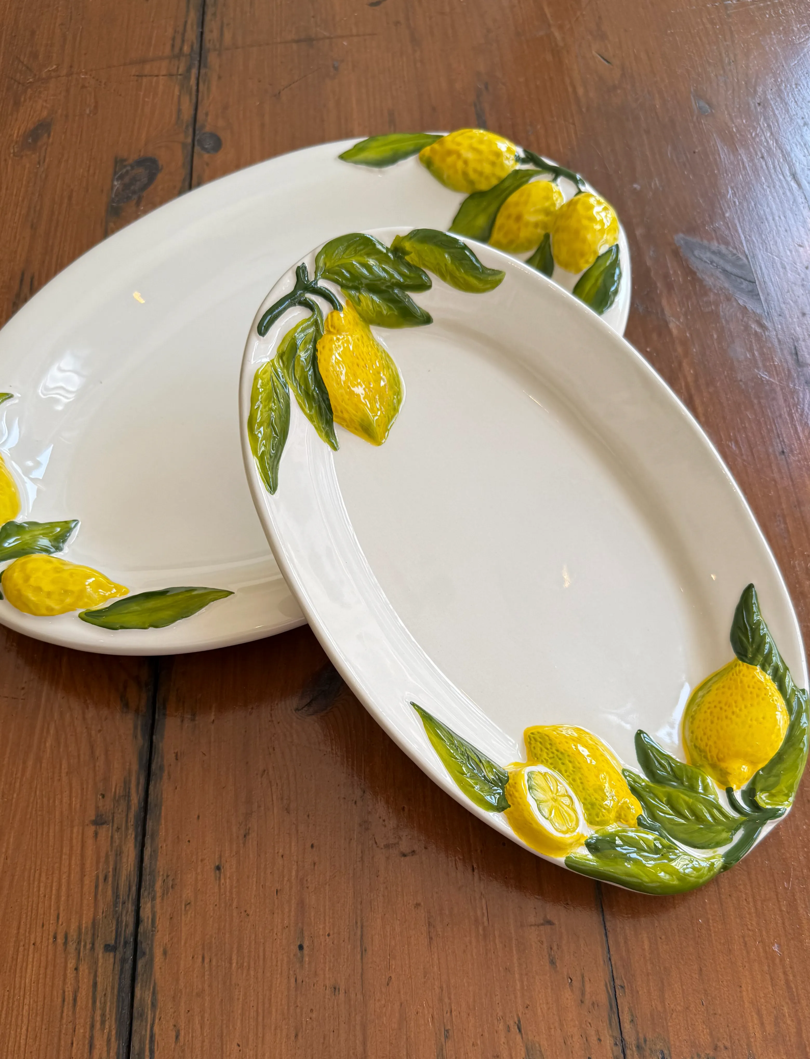 Caja Company - Lemon dish, oval medium - servierplatten - white/yellow/green - 2