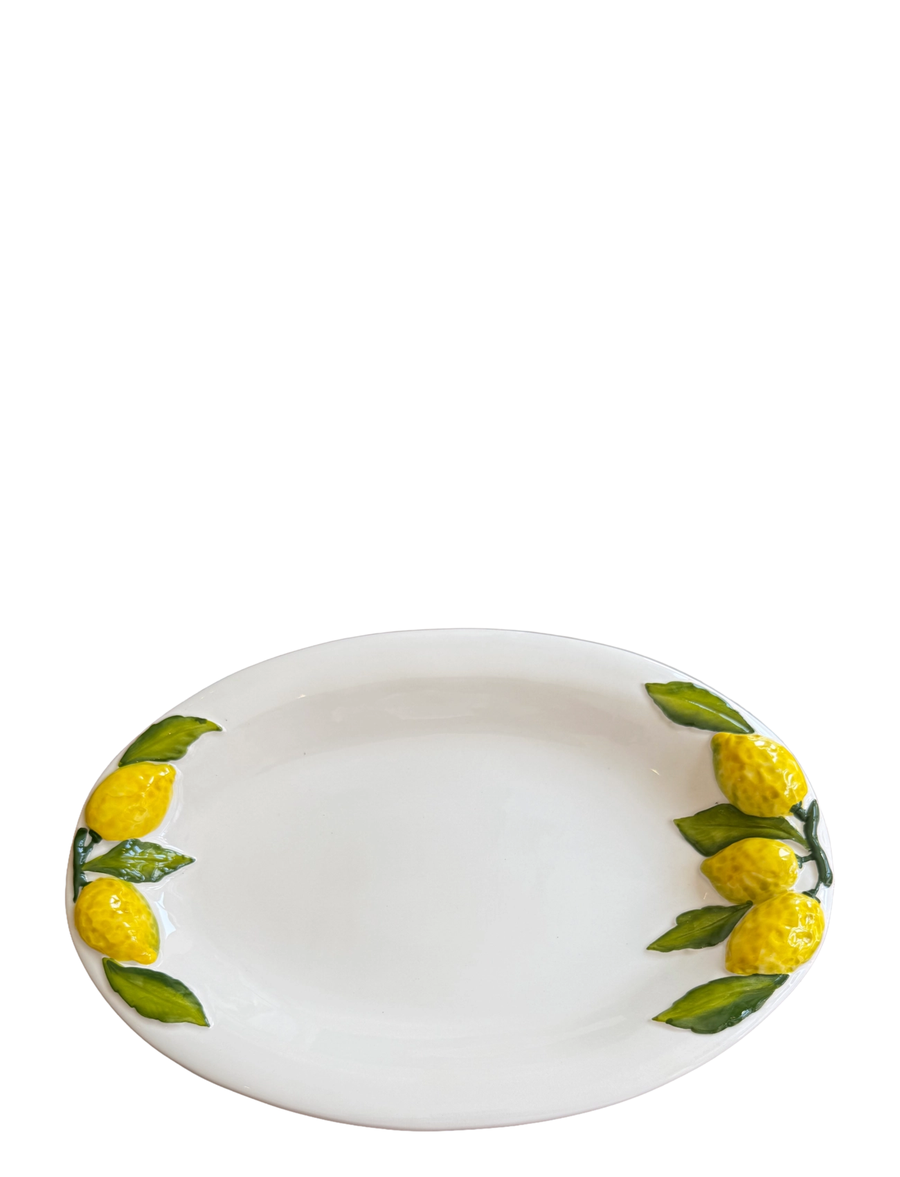 Caja Company Lemon dish, oval large - Caja Company - WHITE/YELLOW/GREEN / white