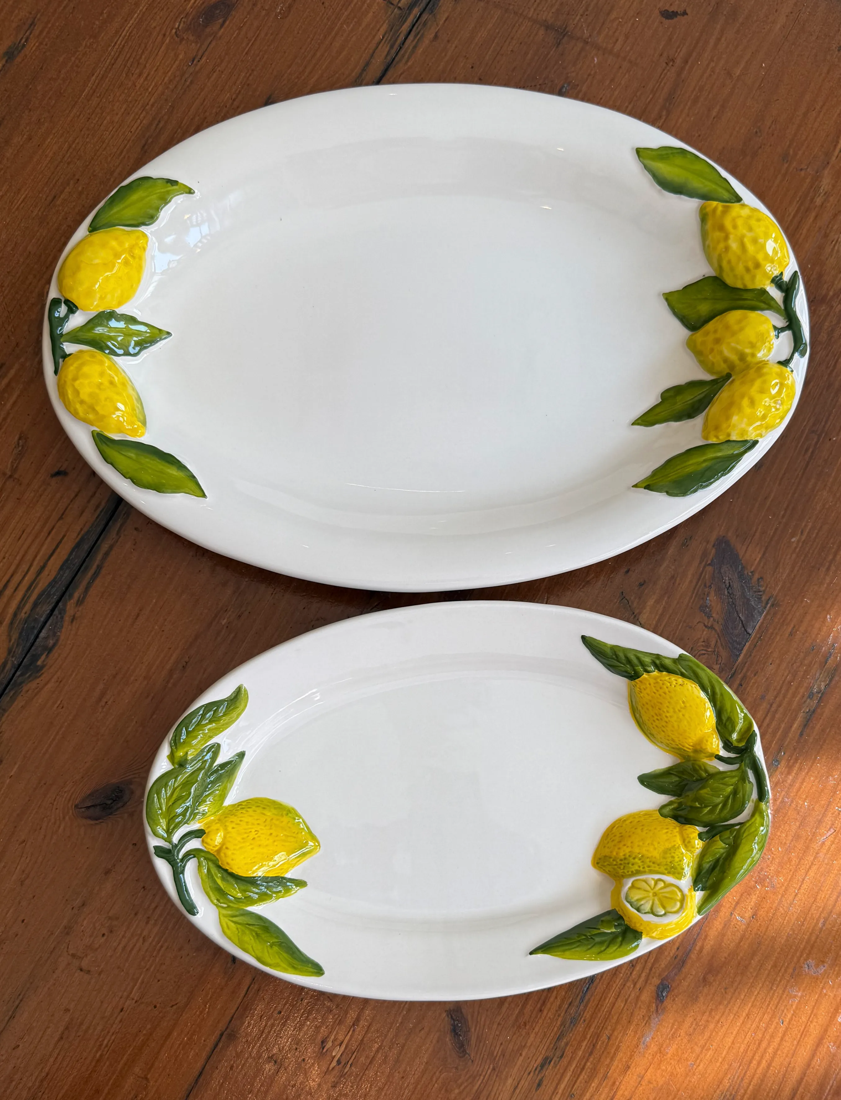 Caja Company - Lemon dish, oval large - servierplatten - white/yellow/green - 3