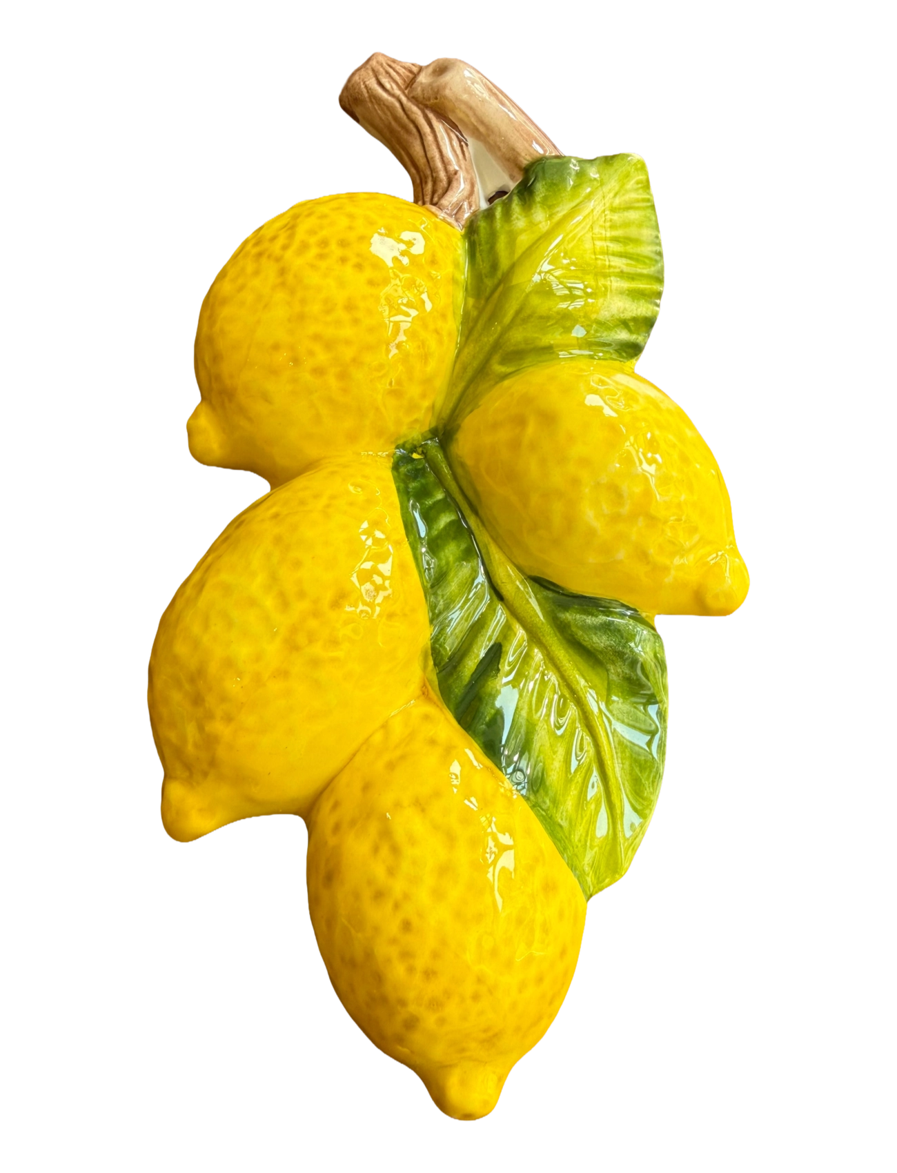 Caja Company Lemon decoration on branch, for hanging - Caja Company - YELLOW/GREEN/BRAUN / yellow