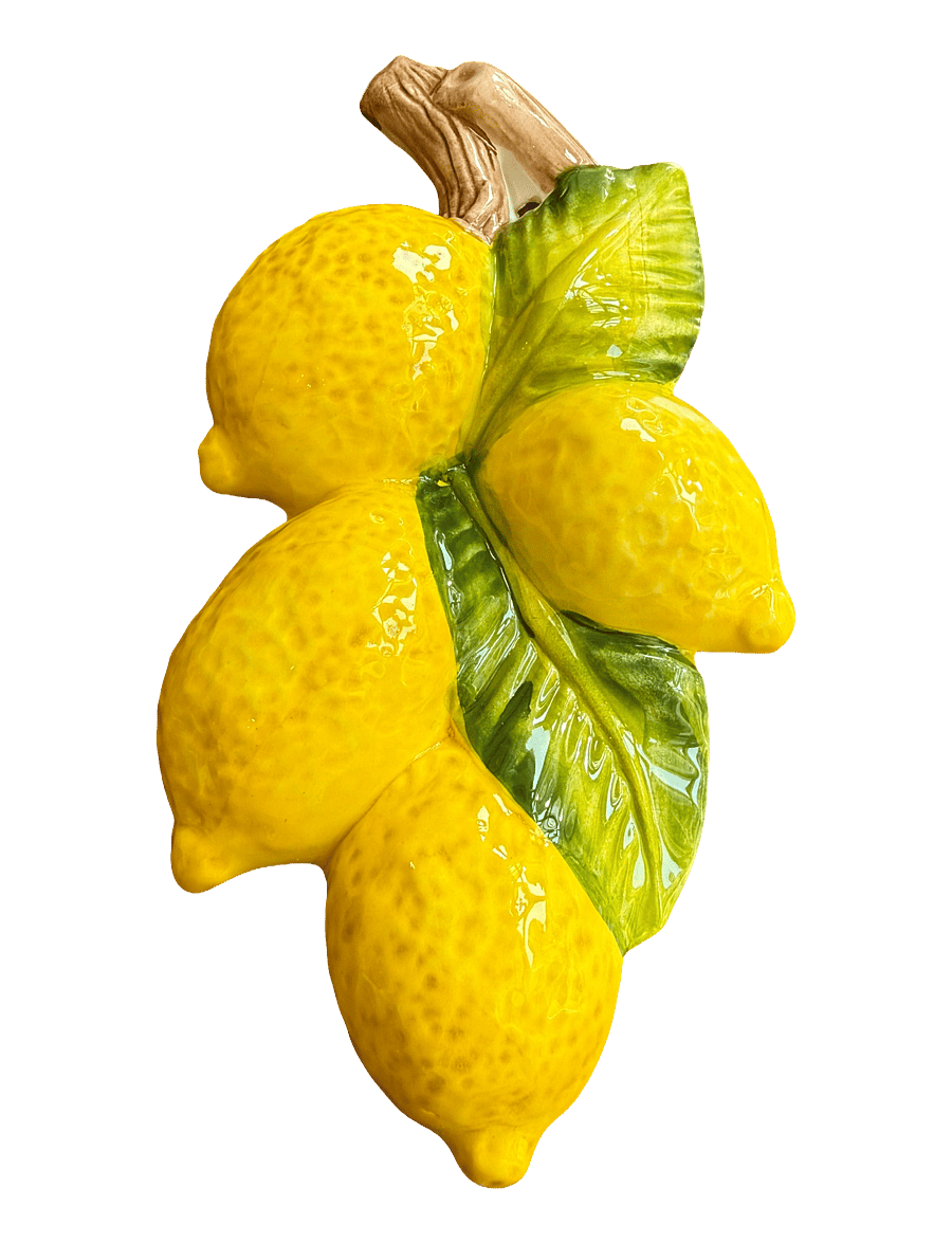 Caja Company - Lemon decoration on branch, for hanging - wand dekoration - yellow/green/braun - 1