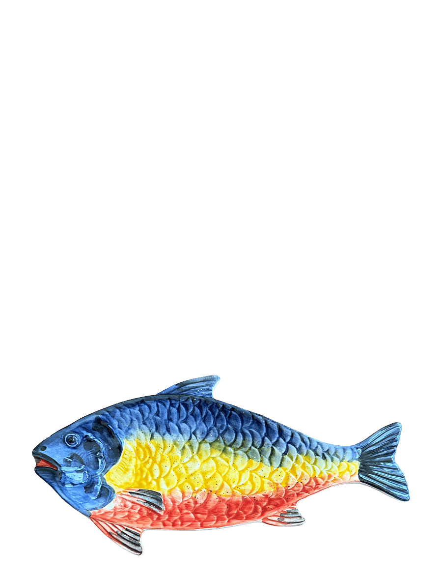 Caja Company - Spoon rest trout blue/yellow - servierplatten - blue/yellow/red - 0