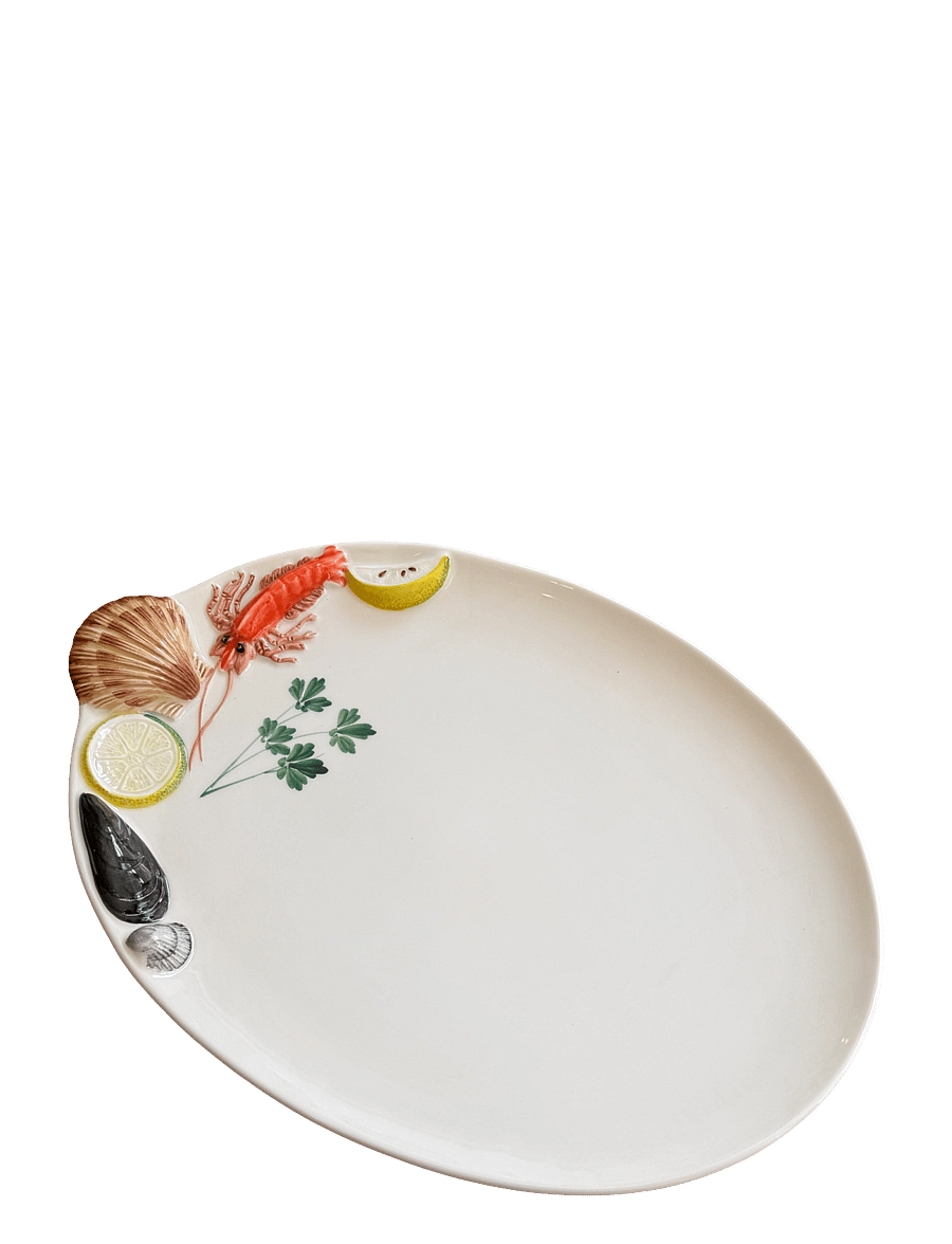 Caja Company - Red seafood plate/dish - servierplatten - white/red/black/braun/green/yellow - 0