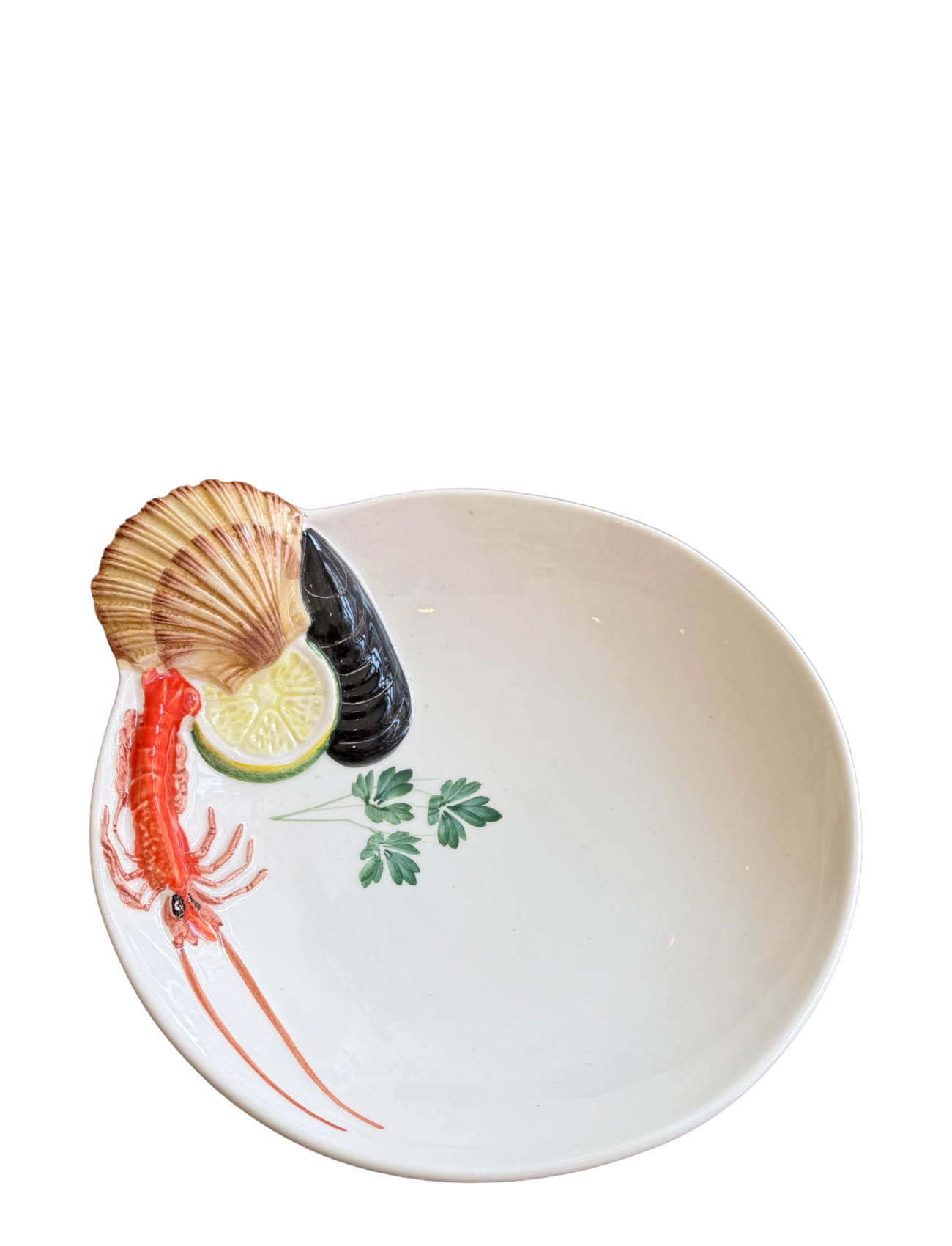 Caja Company Red seafood plate, round - Caja Company - WHITE/RED/BLACK/BRAUN/GREEN/YELLOW / white
