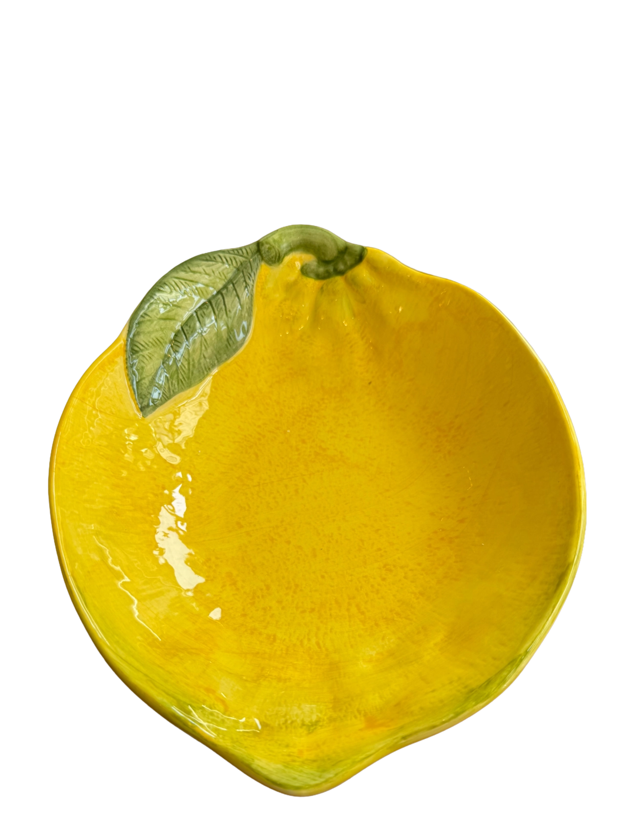 Caja Company Lemon bowl/dish, oval small - Caja Company - YELLOW/GREEN/WHITE / yellow