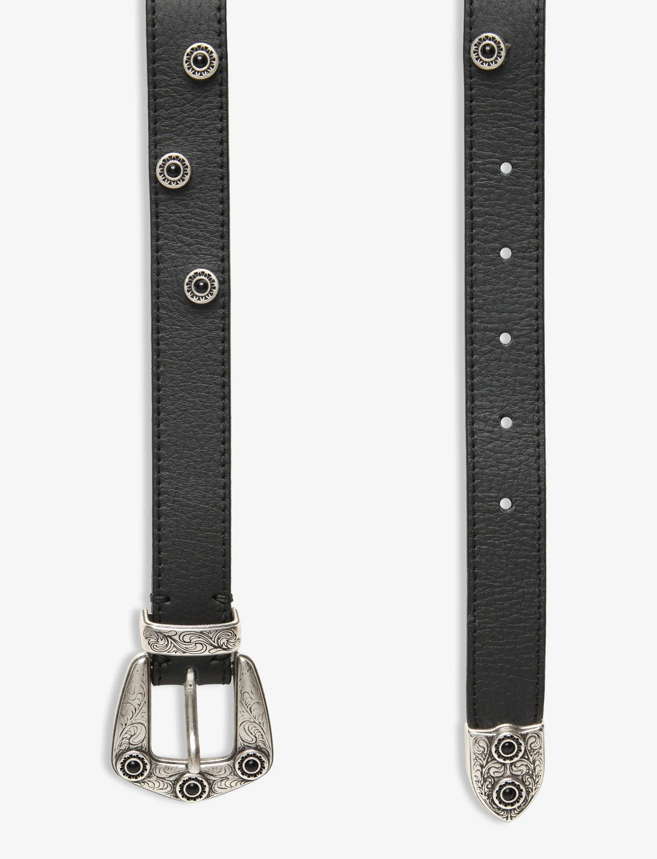 Cala Jade - Stud Belt, Black Silver, 90 - nordisk stil - black silver - 1