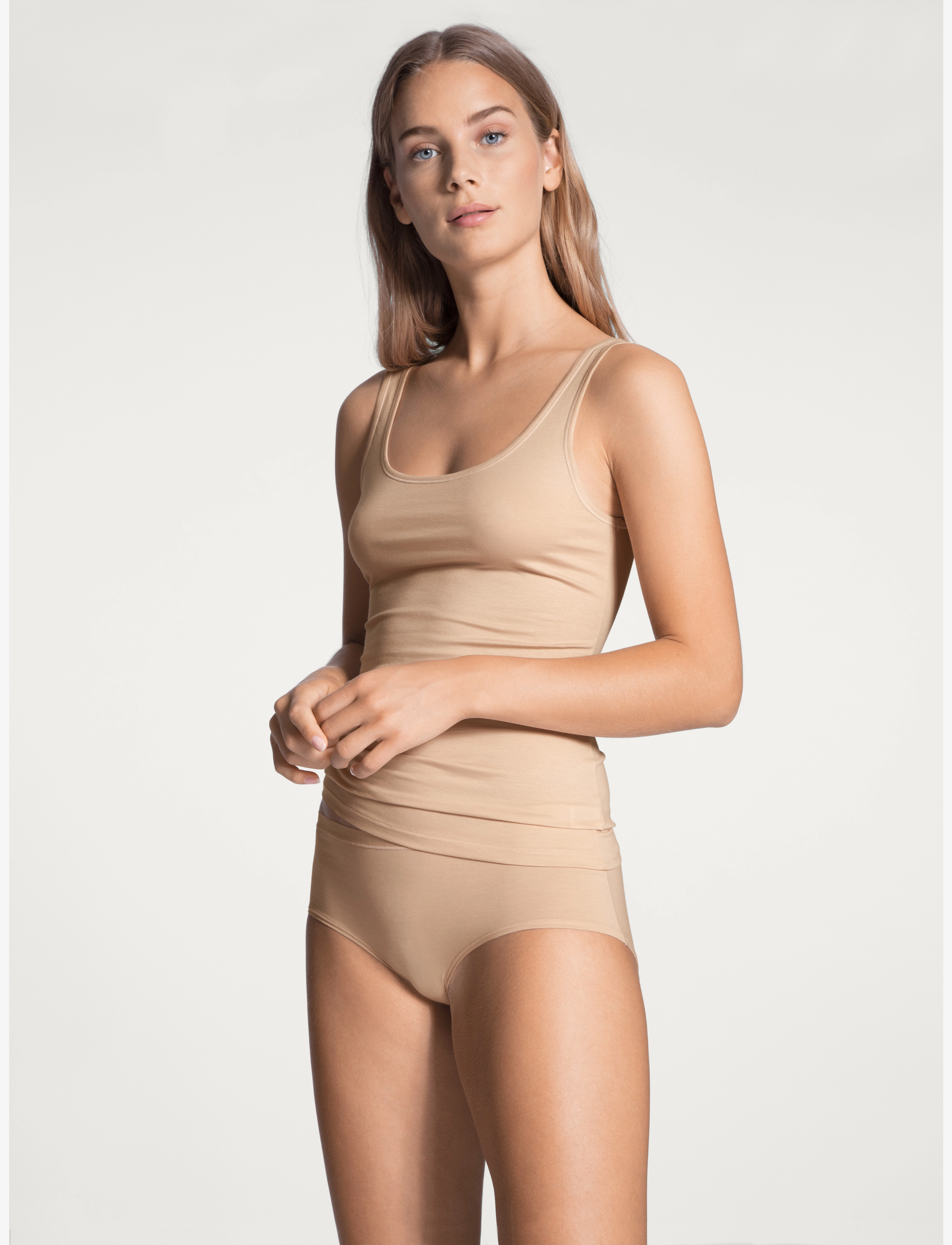 Calida Natural Comfort Tank Top, M, T-shirts & Oberteile, Beige - Sleeveless, Frauen
