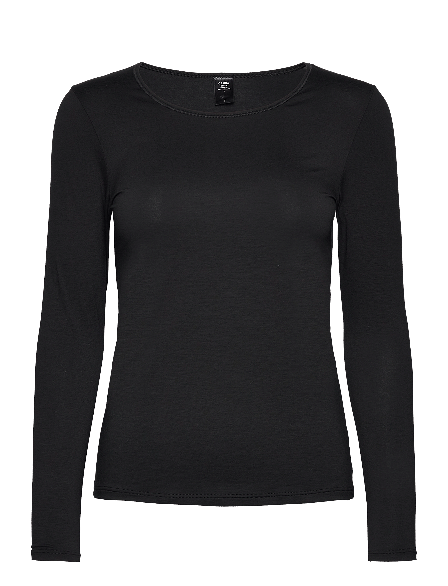 Calida - Natural Comfort Top long-sleeve - langærmede toppe - black - 1