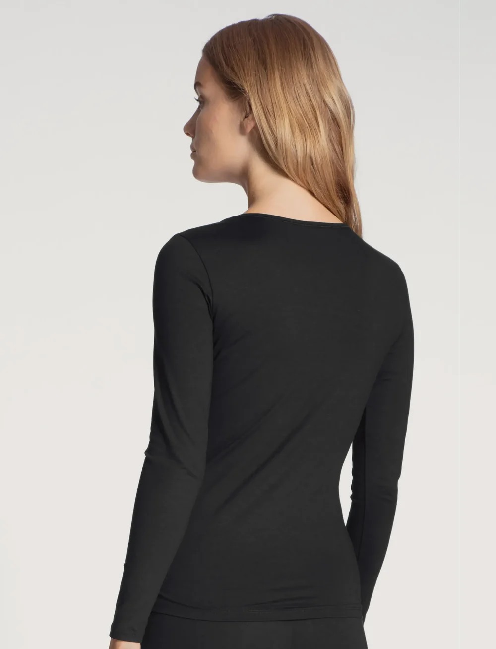 Calida - Natural Comfort Top long-sleeve - long-sleeved tops - black - 4