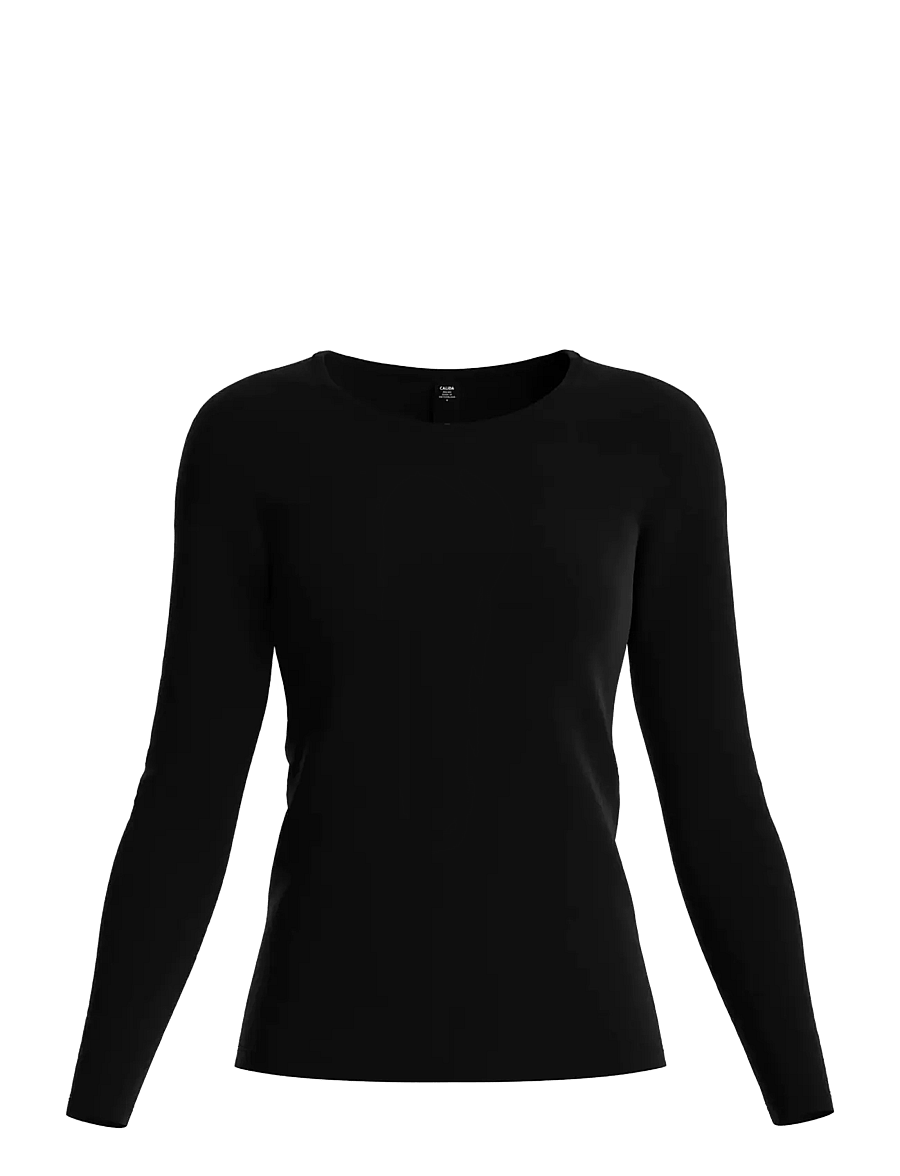 Calida - Natural Comfort Top long-sleeve - langærmede toppe - black - 3