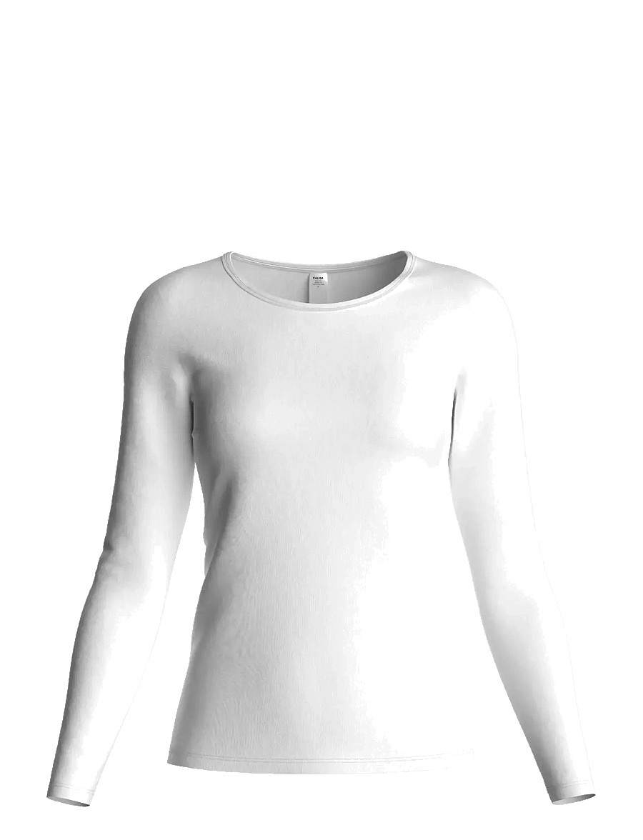Calida - Natural Comfort Top long-sleeve - langærmede toppe - white - 1