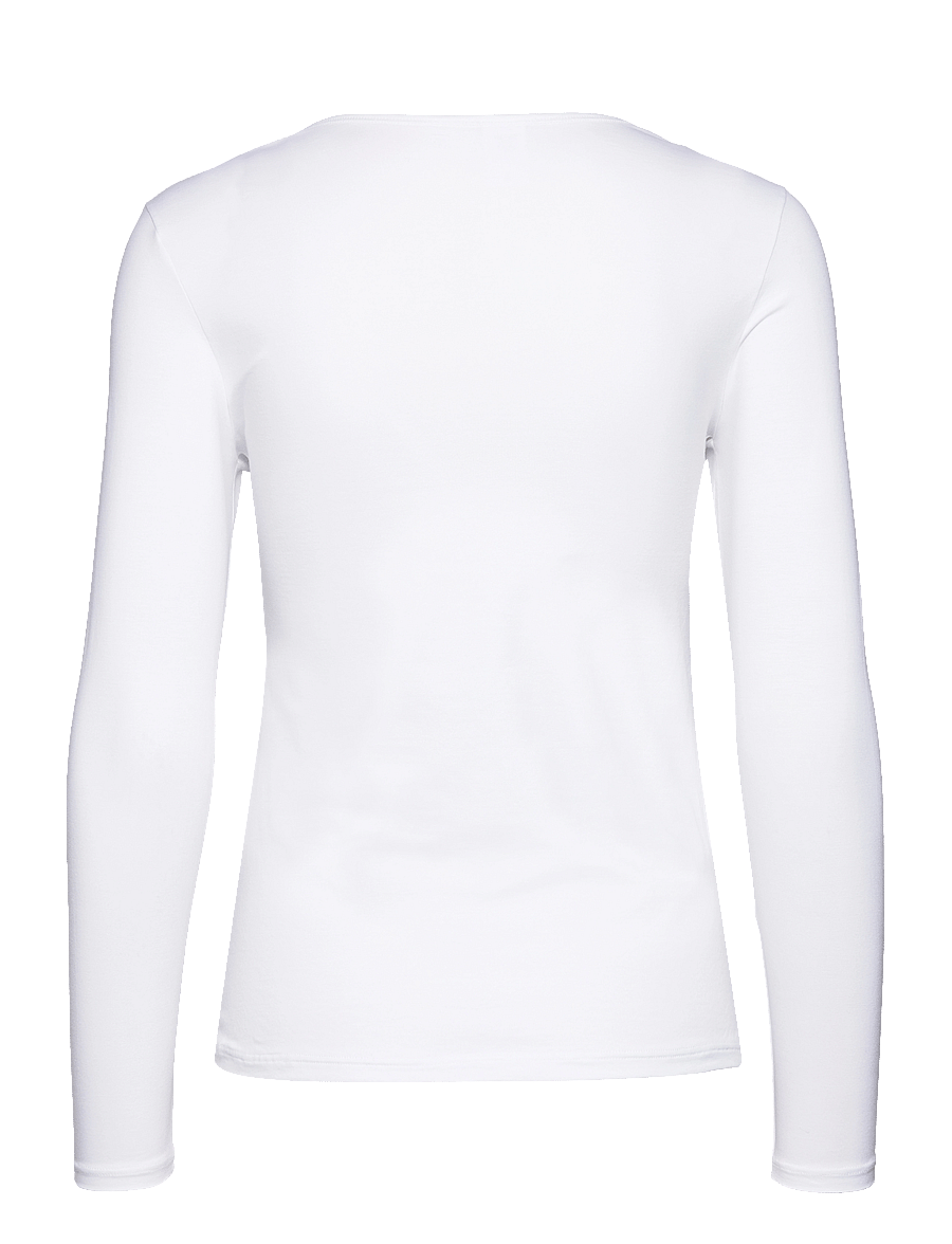 Calida - Natural Comfort Top long-sleeve - langärmlige tops - white - 3