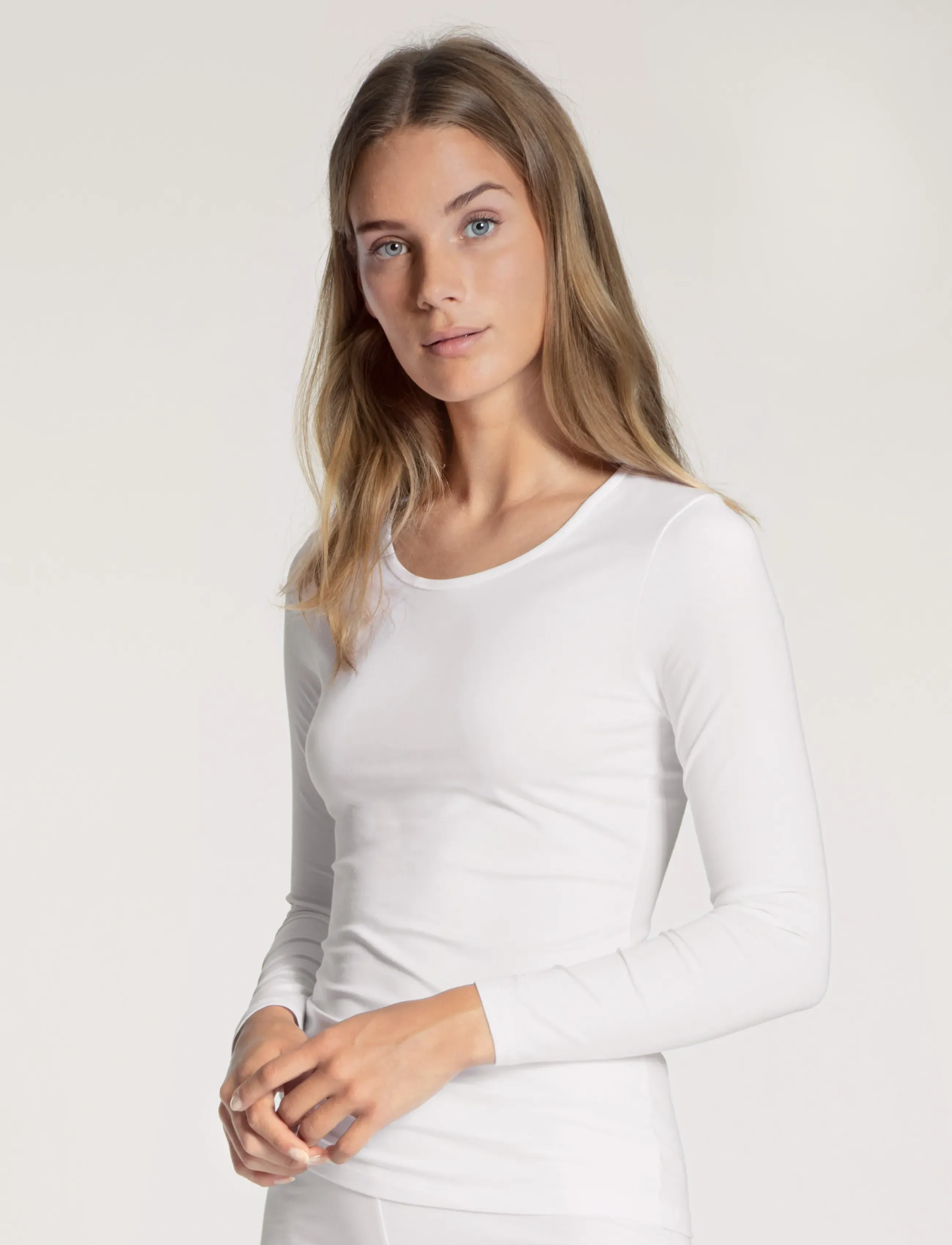 Calida Natural Comfort  Top long-sleeve - Langärmlige Tops - WHITE / white