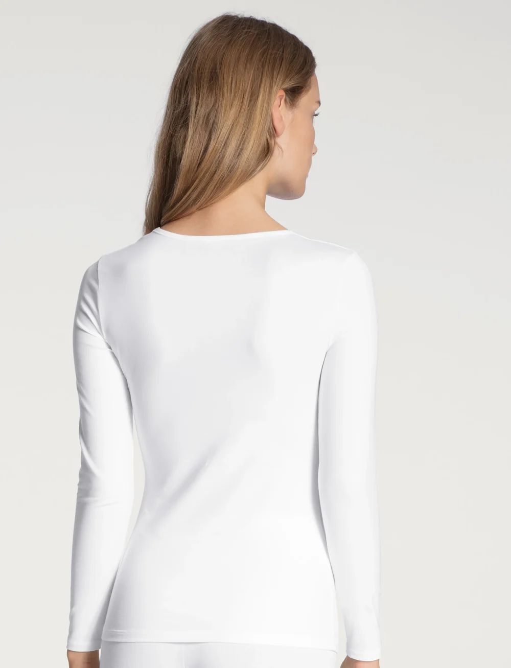 Calida - Natural Comfort Top long-sleeve - långärmade toppar - white - 3