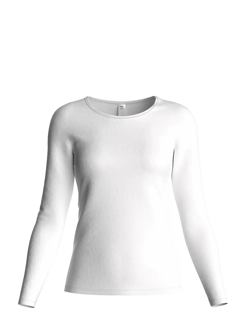 Calida - Natural Comfort Top long-sleeve - langärmlige tops - white - 2
