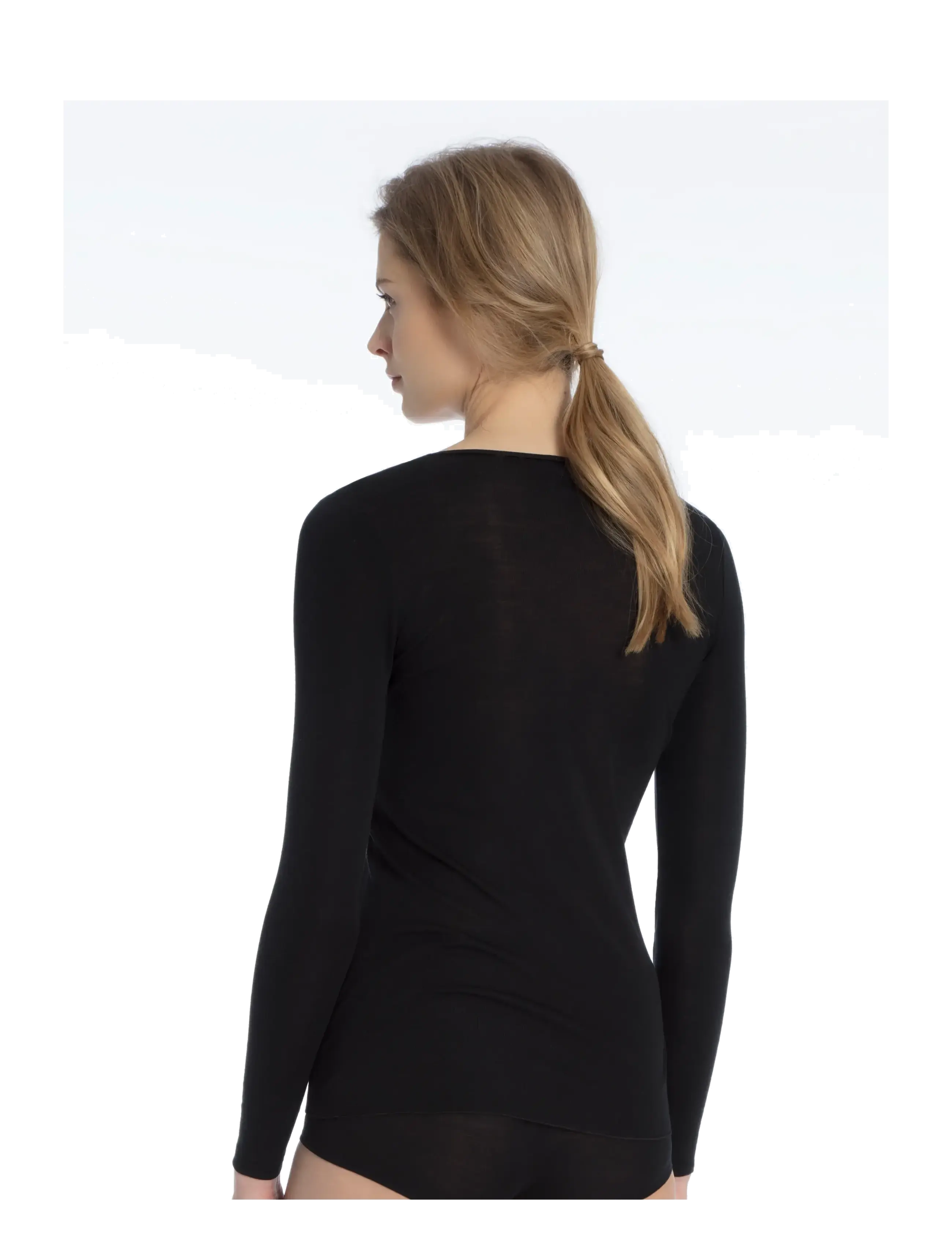 Calida - True Confidence Shirt - langärmlige tops - black - 1