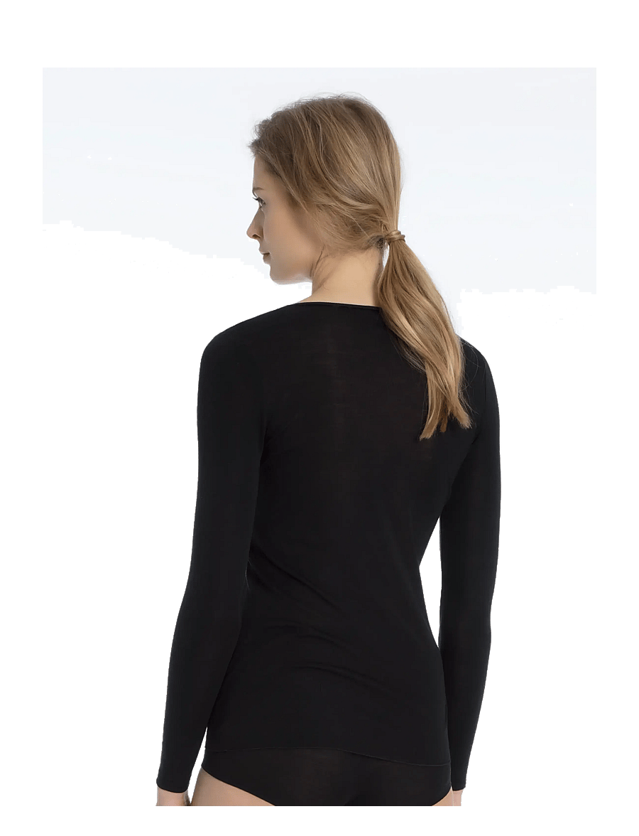Calida - True Confidence Shirt - langärmlige tops - black - 1