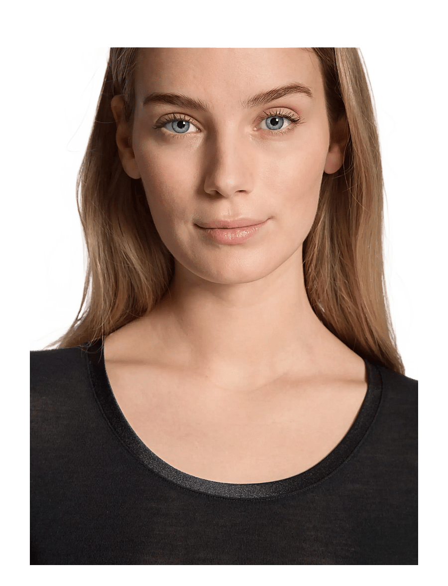Calida - True Confidence Shirt - langärmlige tops - black - 3