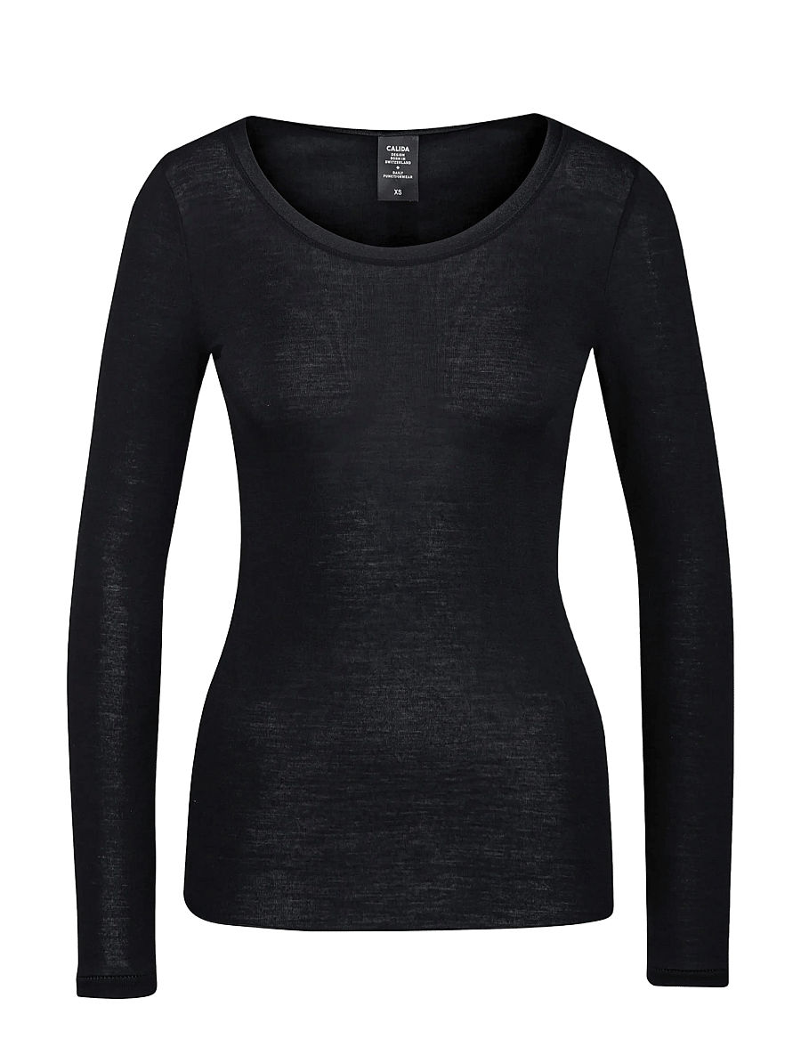 Calida - True Confidence Shirt - langärmlige tops - black - 5