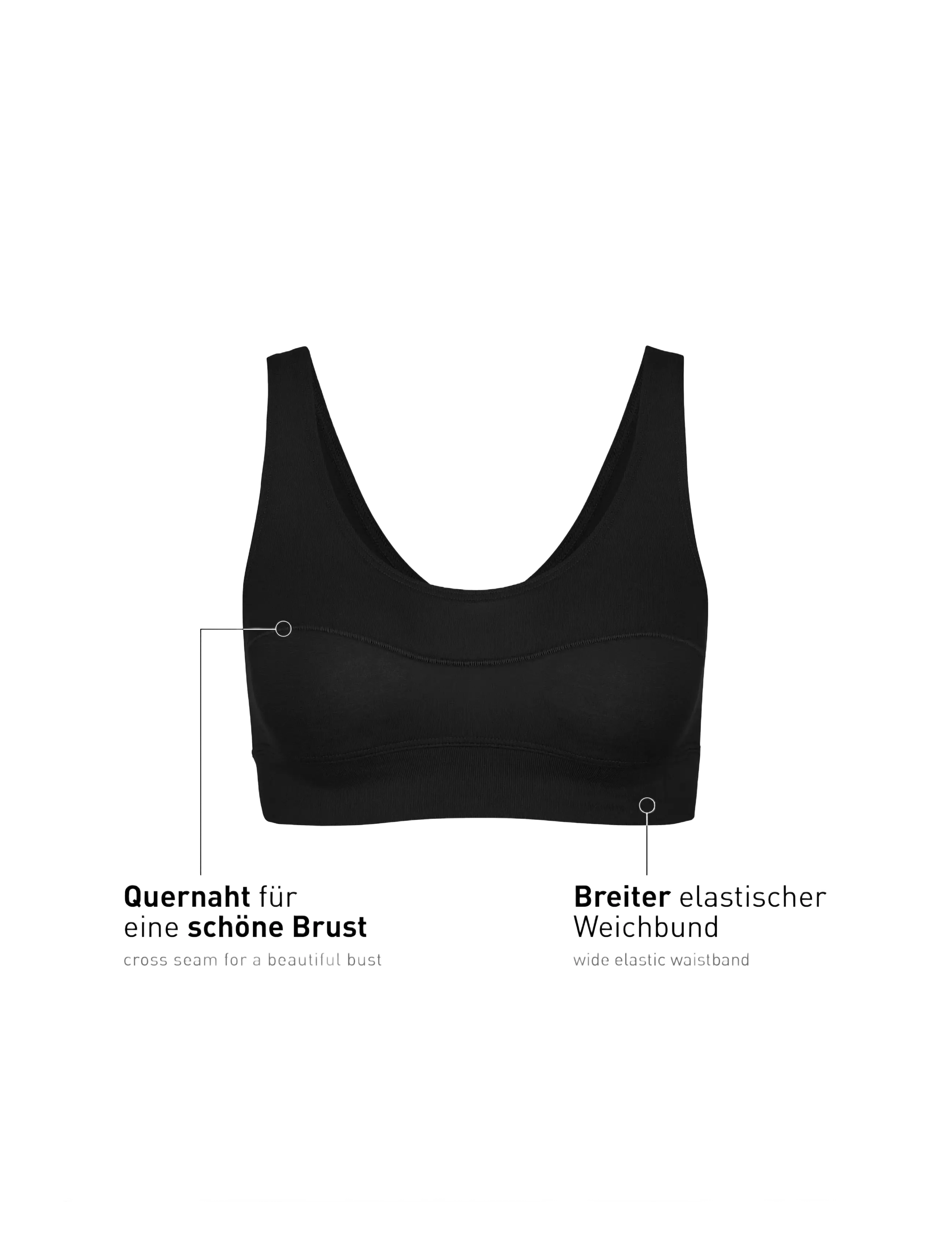 Calida - Elastic  Bustier - tank-top-bhs - black - 3