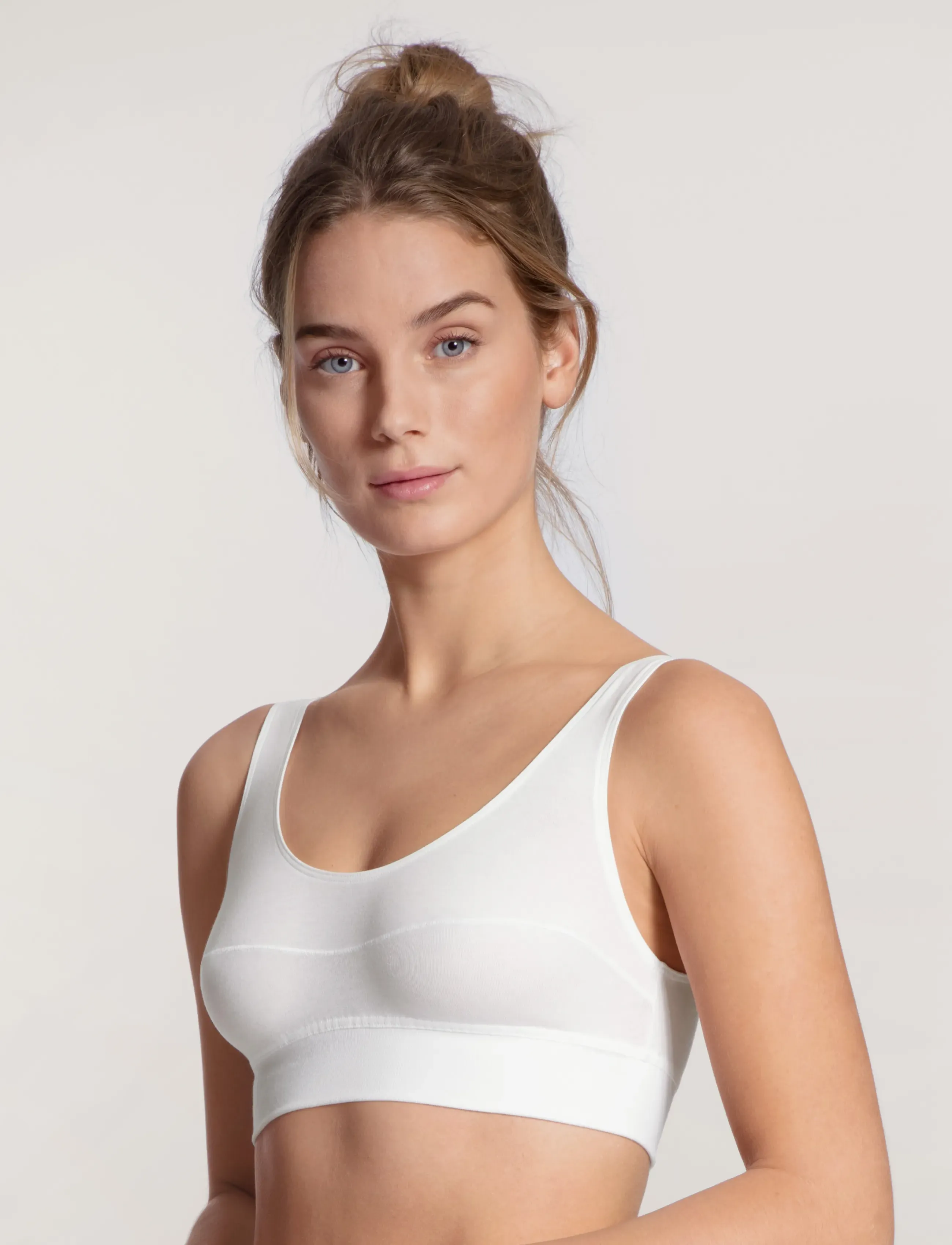 Calida Elastic Bustier, Kvinder, Elastisk V-Hals Bustier, Hvid, Str: XS