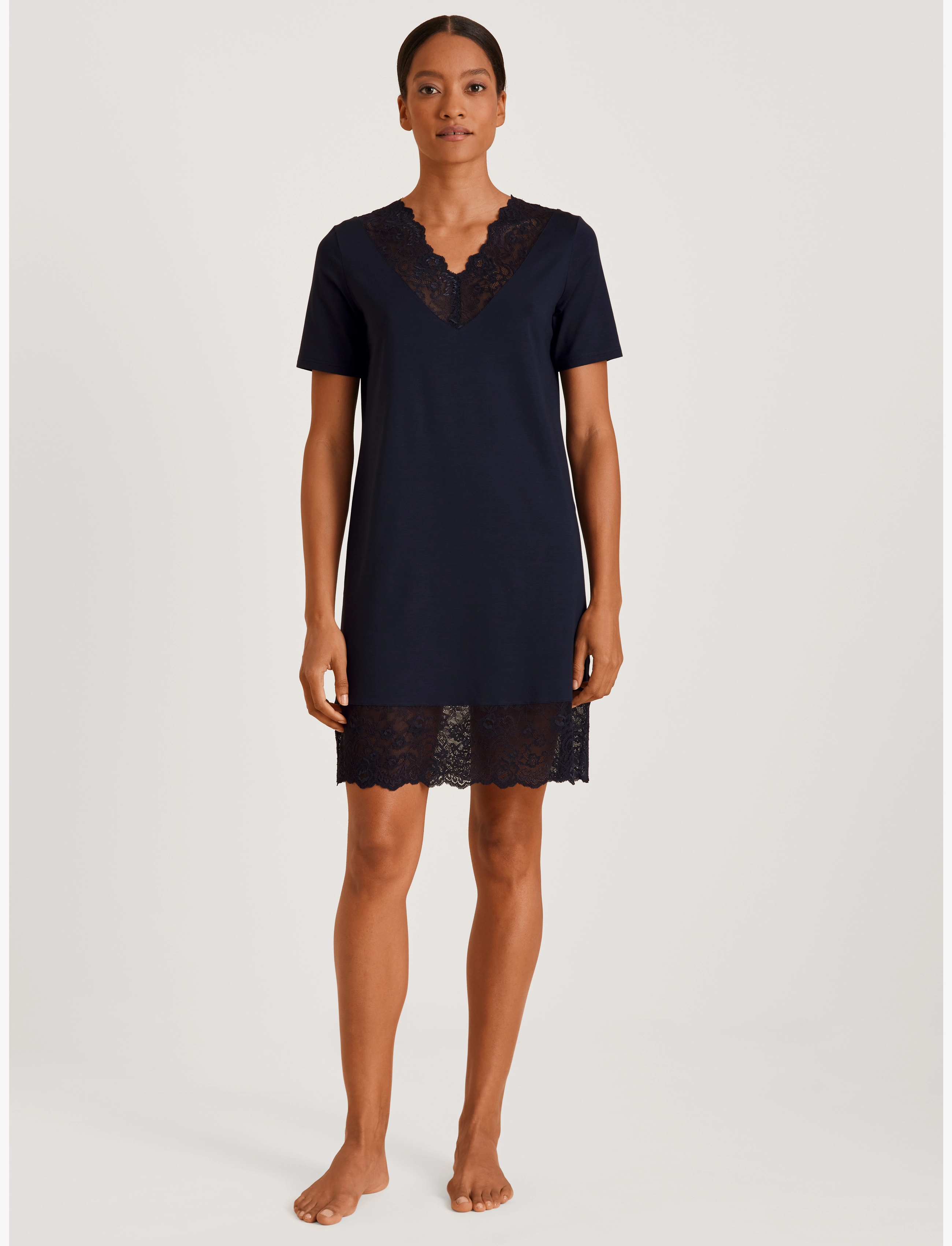Calida Elegant Dreams Sleepshirt, S, Night & Loungewear, Marineblau - Nightdresses, Frauen