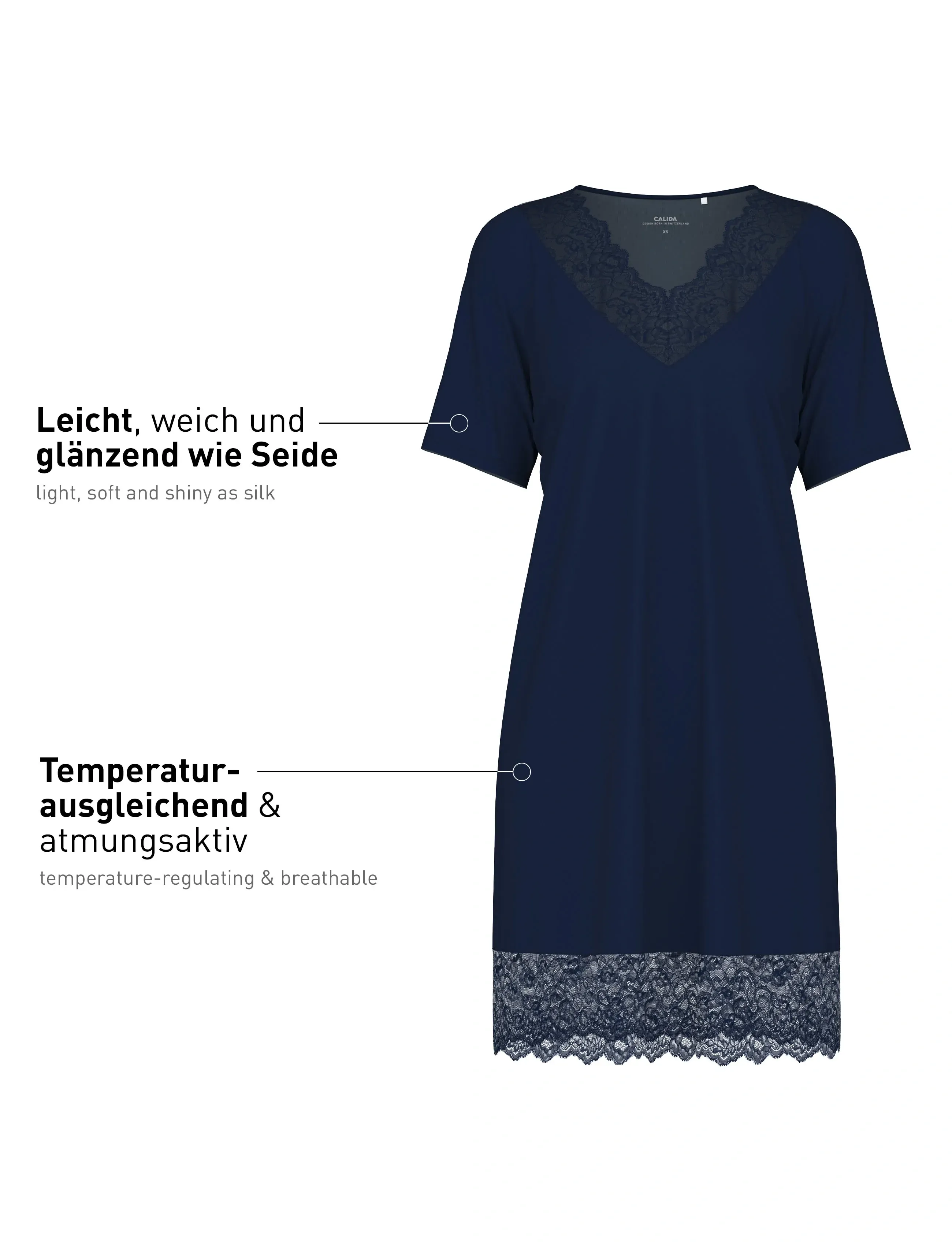 Calida - Elegant Dreams  Sleepshirt - nattlinnen - dark lapis blue - 4