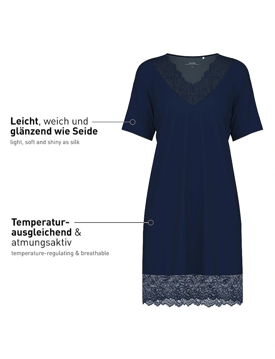 Calida - Elegant Dreams Sleepshirt - naktskrekli - dark lapis blue - 4