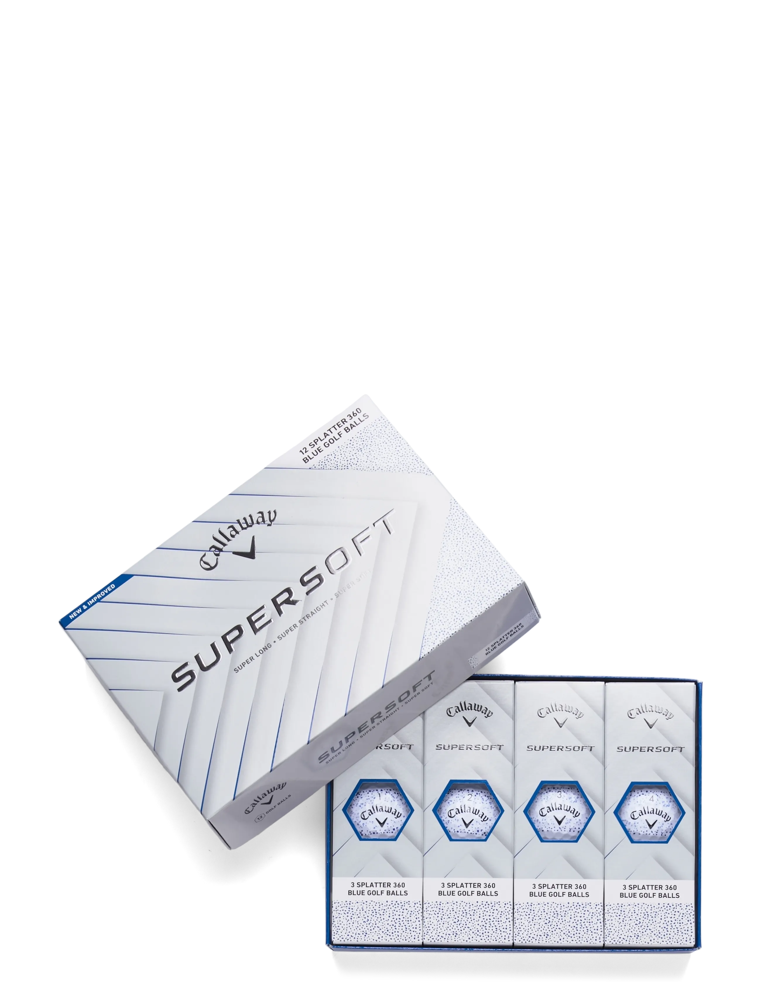 Callaway SUPERSOFT 25 SPLATTER - Golfbollar - WHITE/BLUE / white