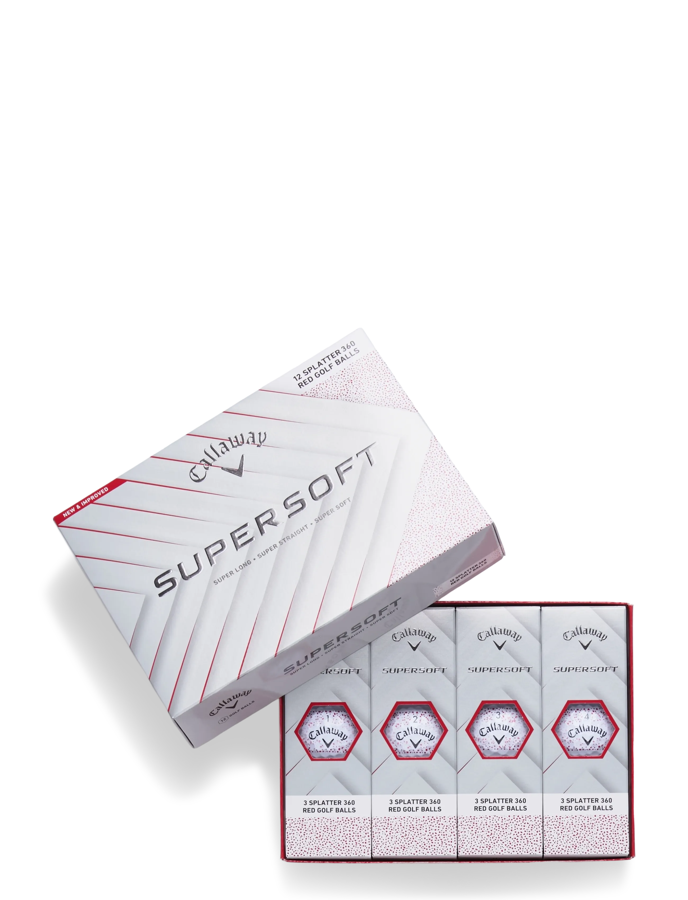 Callaway SUPERSOFT 25 SPLATTER - Equipment - WHITE/RED / white